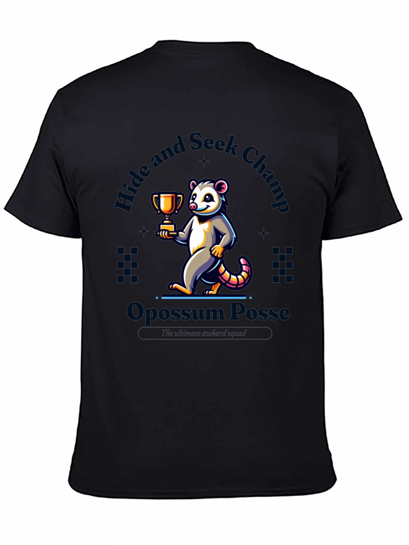 Black Opossum Hide & Seek Champ T-Shirt view 4