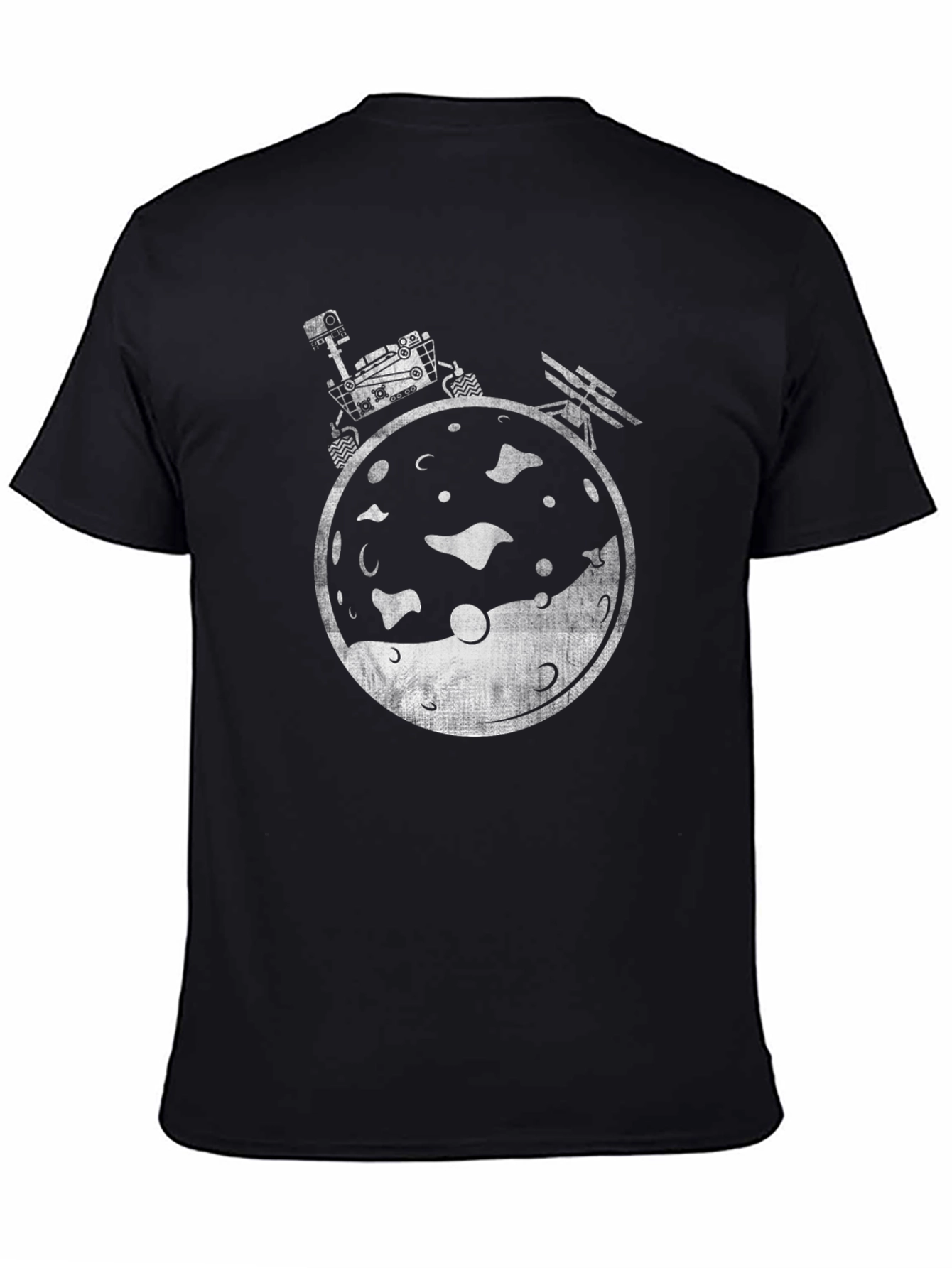 Mars Rover Graphic Tee - Black Cotton T-Shirt - 4