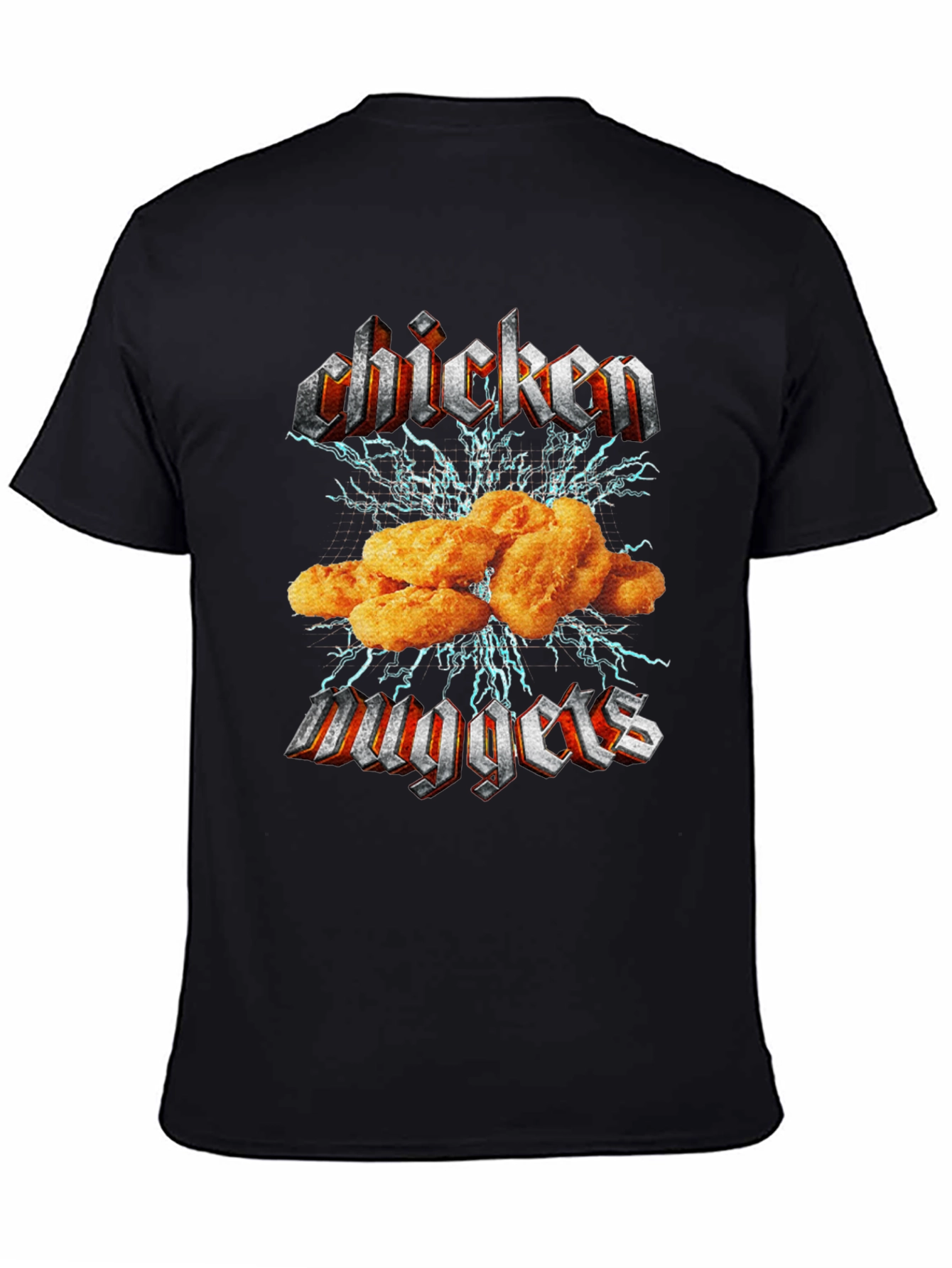 Black Chicken Nuggets Black T-Shirt - Foodie Humor view 4