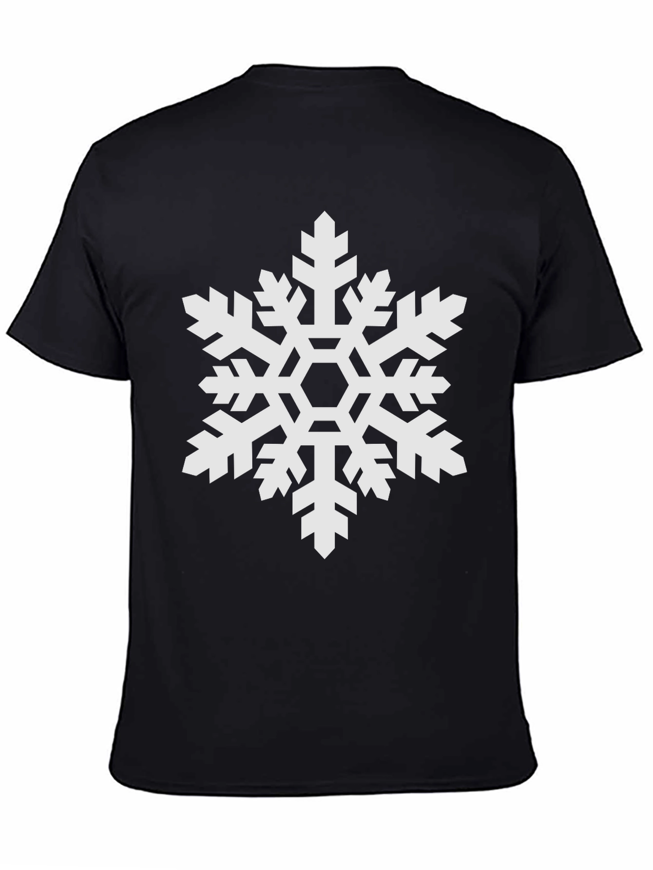 Black Snowflake Graphic Tee - Black Winter Holiday Shirt view 4