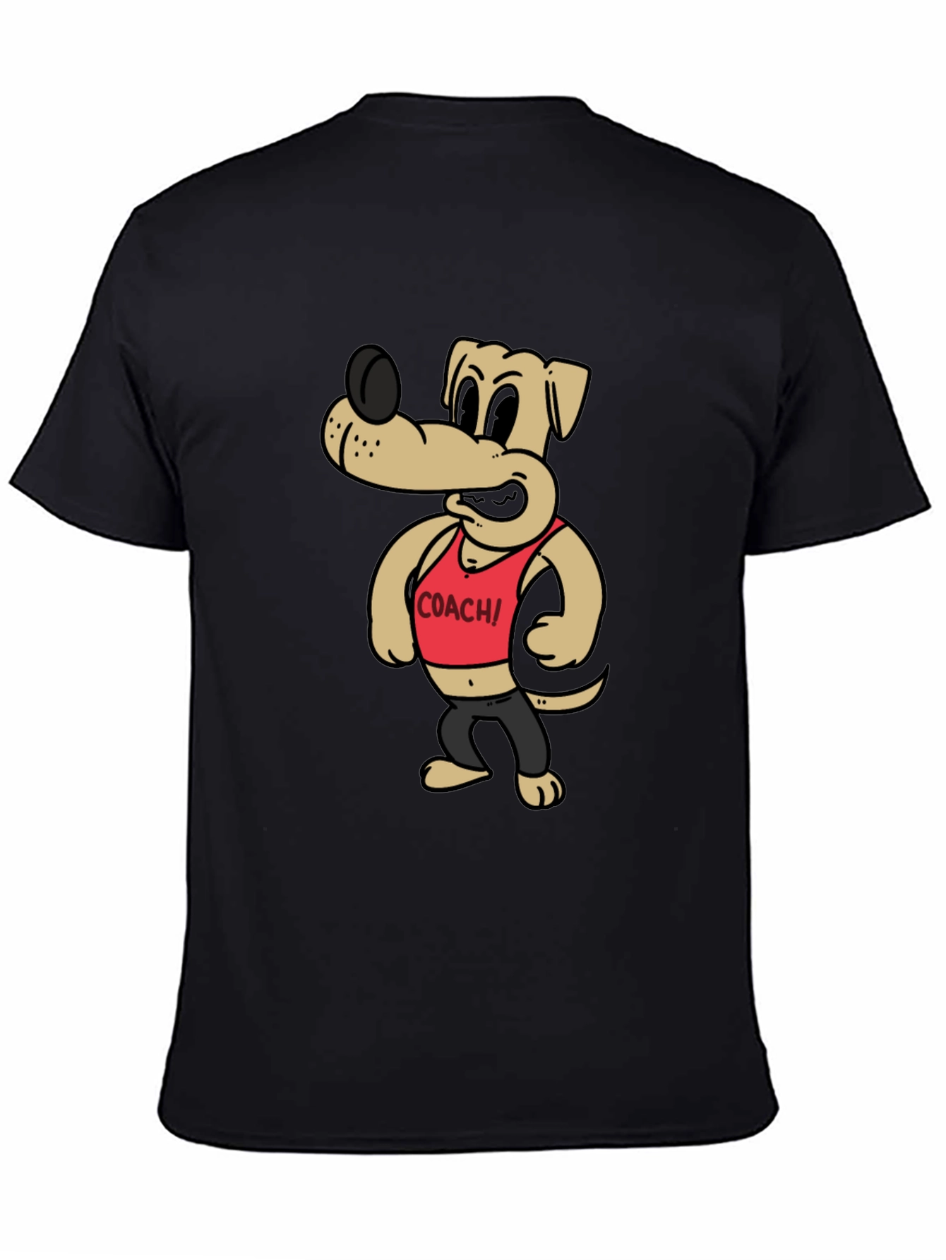 Black Cartoon Dog Coach Graphic Tee view 4
