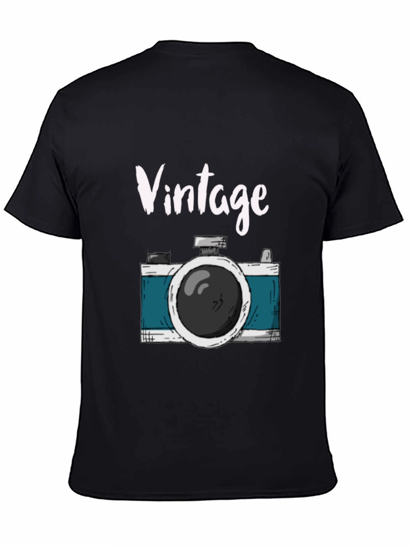 Black Vintage Camera Graphic Tee view 4