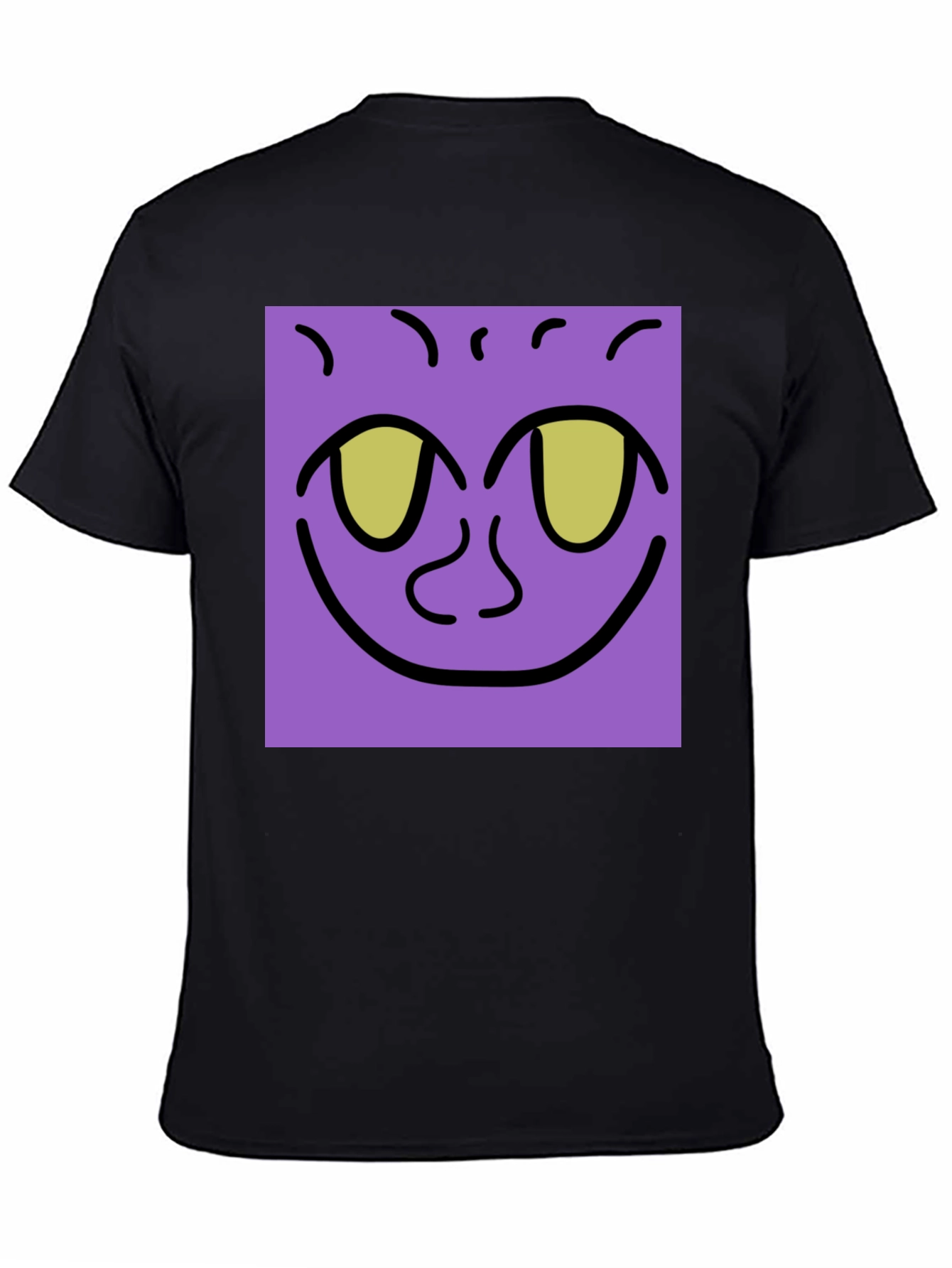 Black Purple Face Graphic Tee - Black Cotton Shirt view 4