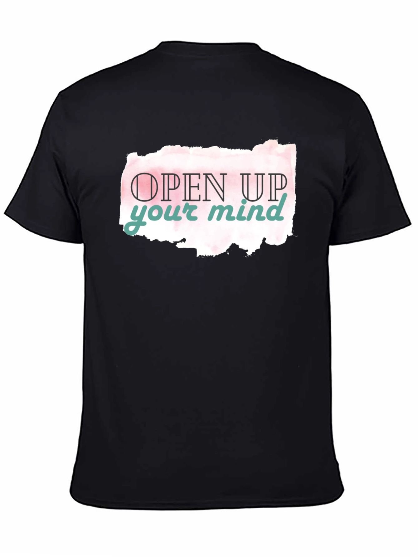 Black Open Mind Graphic Tee - Black Casual T-Shirt view 4