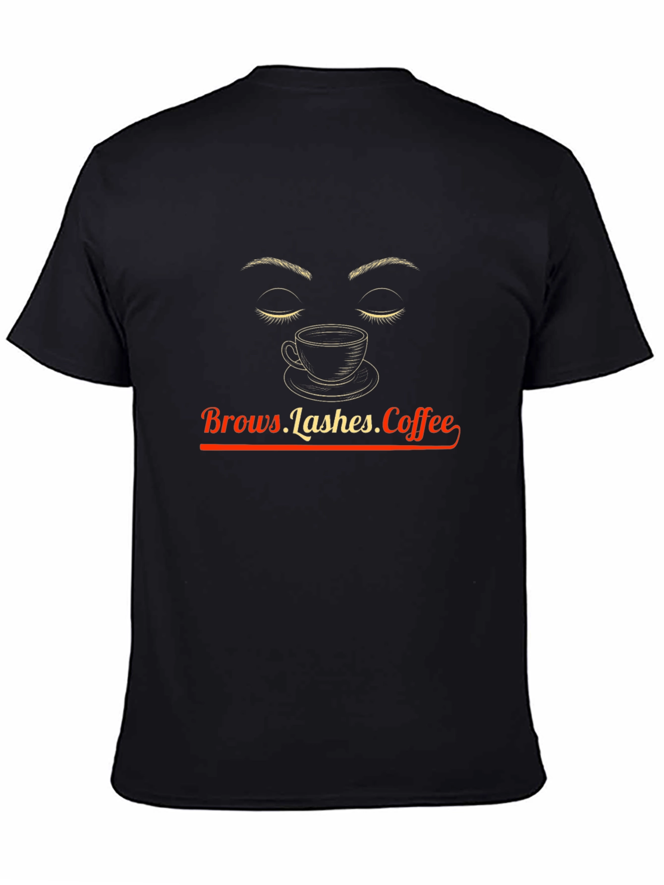 Black Brows Lashes Coffee Graphic Tee - Unisex Style view 4
