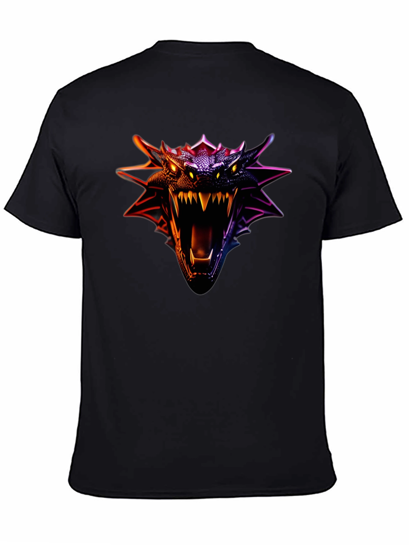 Black Dragon Head Graphic Tee - Fierce Design view 4