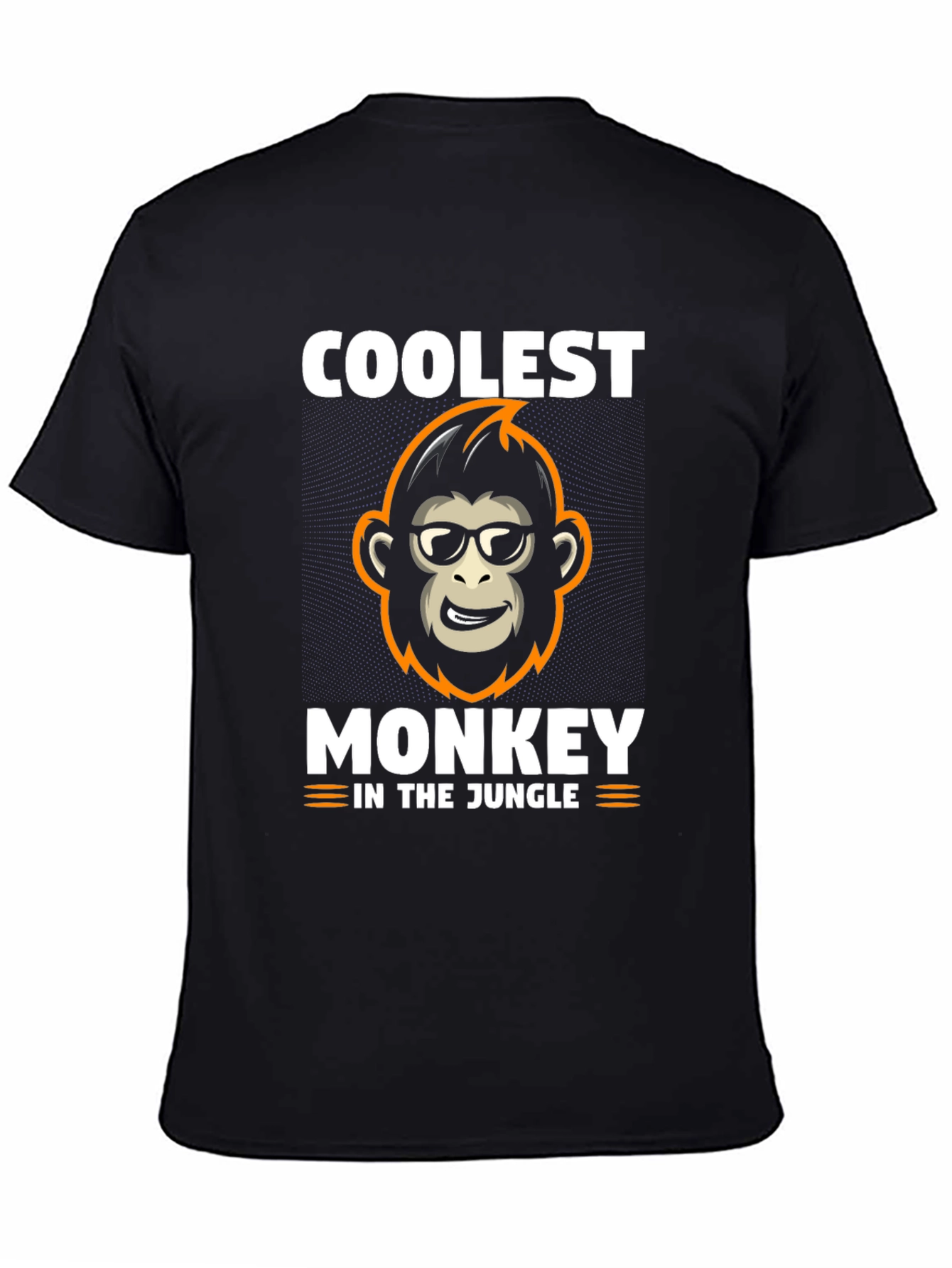 Black Coolest Monkey in the Jungle Black T-Shirt view 4