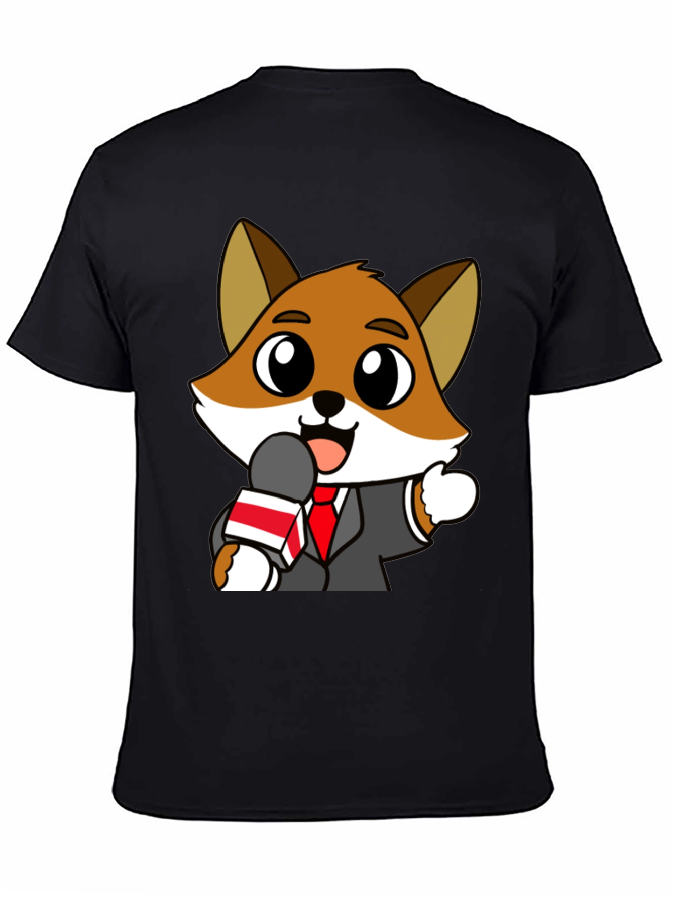 Black Fox News Reporter Graphic Tee view 4
