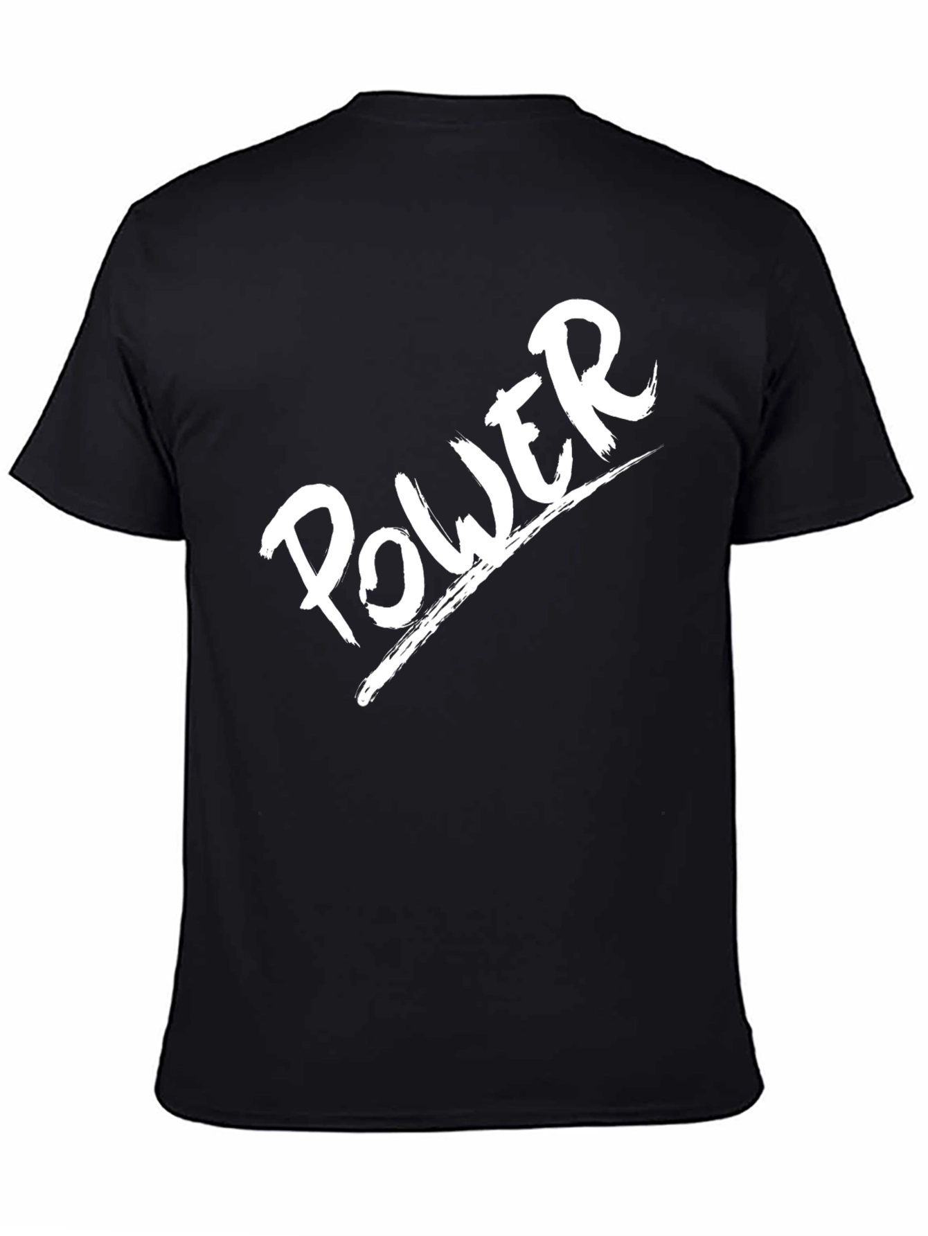 Black Power Graphic Tee - Bold Black Cotton T-Shirt view 4