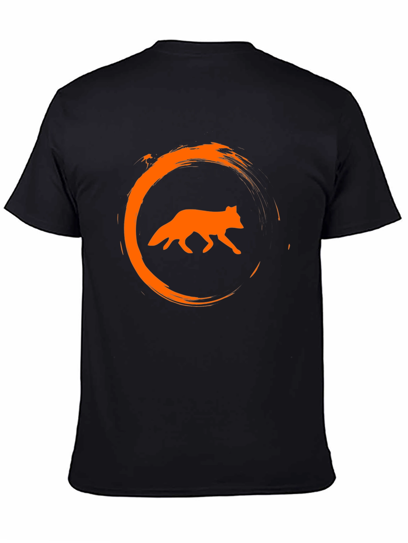 Black Fox Circle Graphic Black T-Shirt view 4