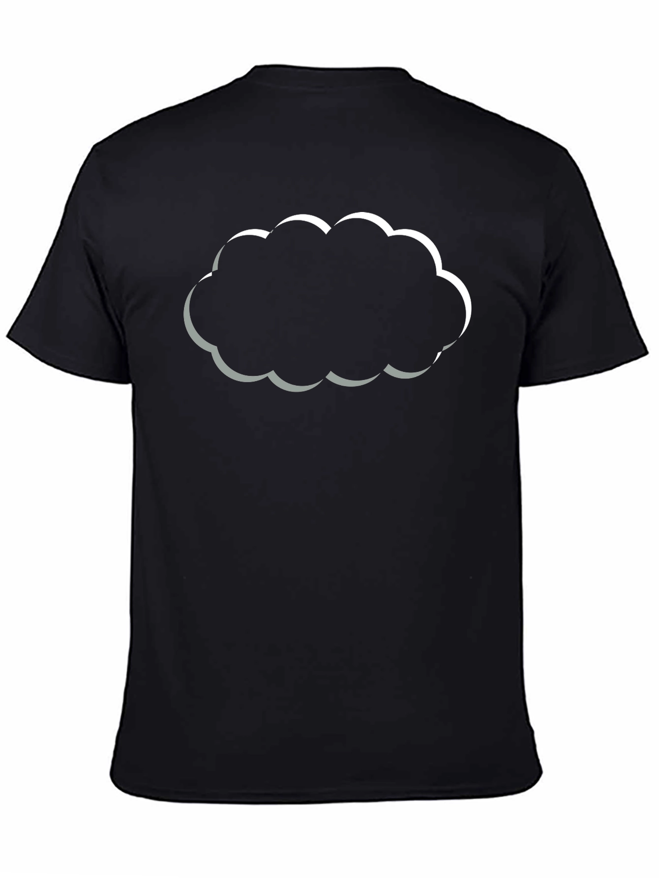 Black Cloud Graphic Black T-Shirt - Trendy & Stylish view 4