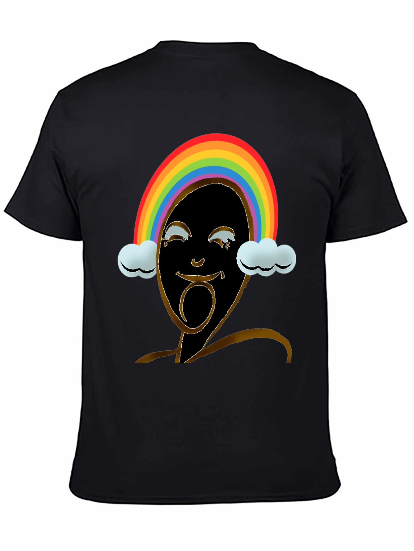Black Rainbow Face Graphic Tee - Black view 4