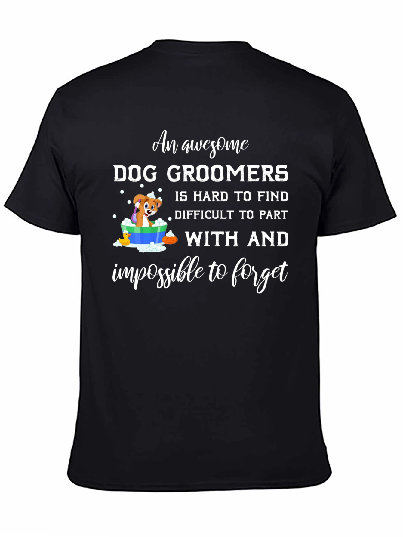 Black Awesome Dog Groomer T-Shirt view 4