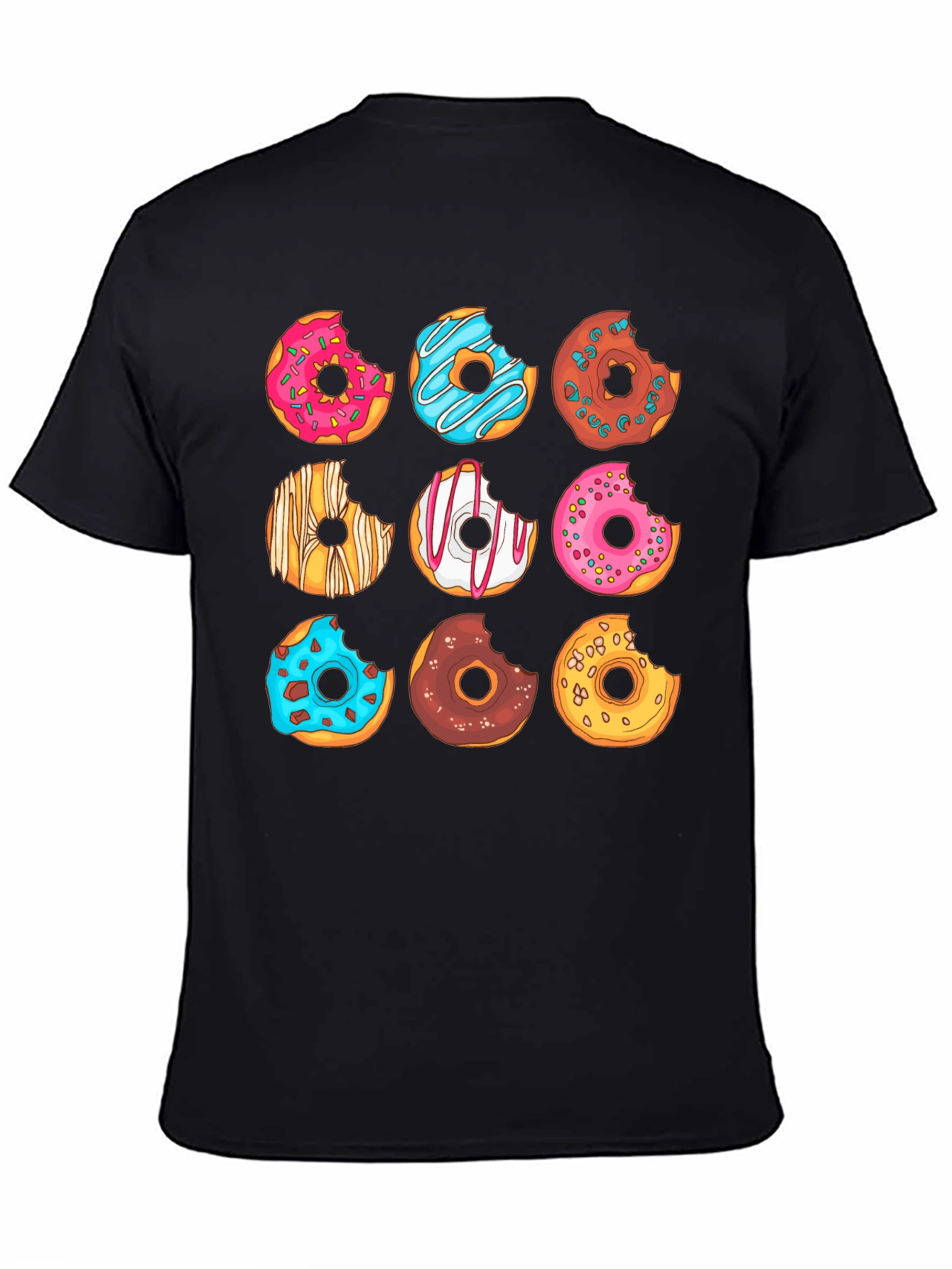 Black Donut Graphic T-Shirt - Sweet Tooth Fashion view 4