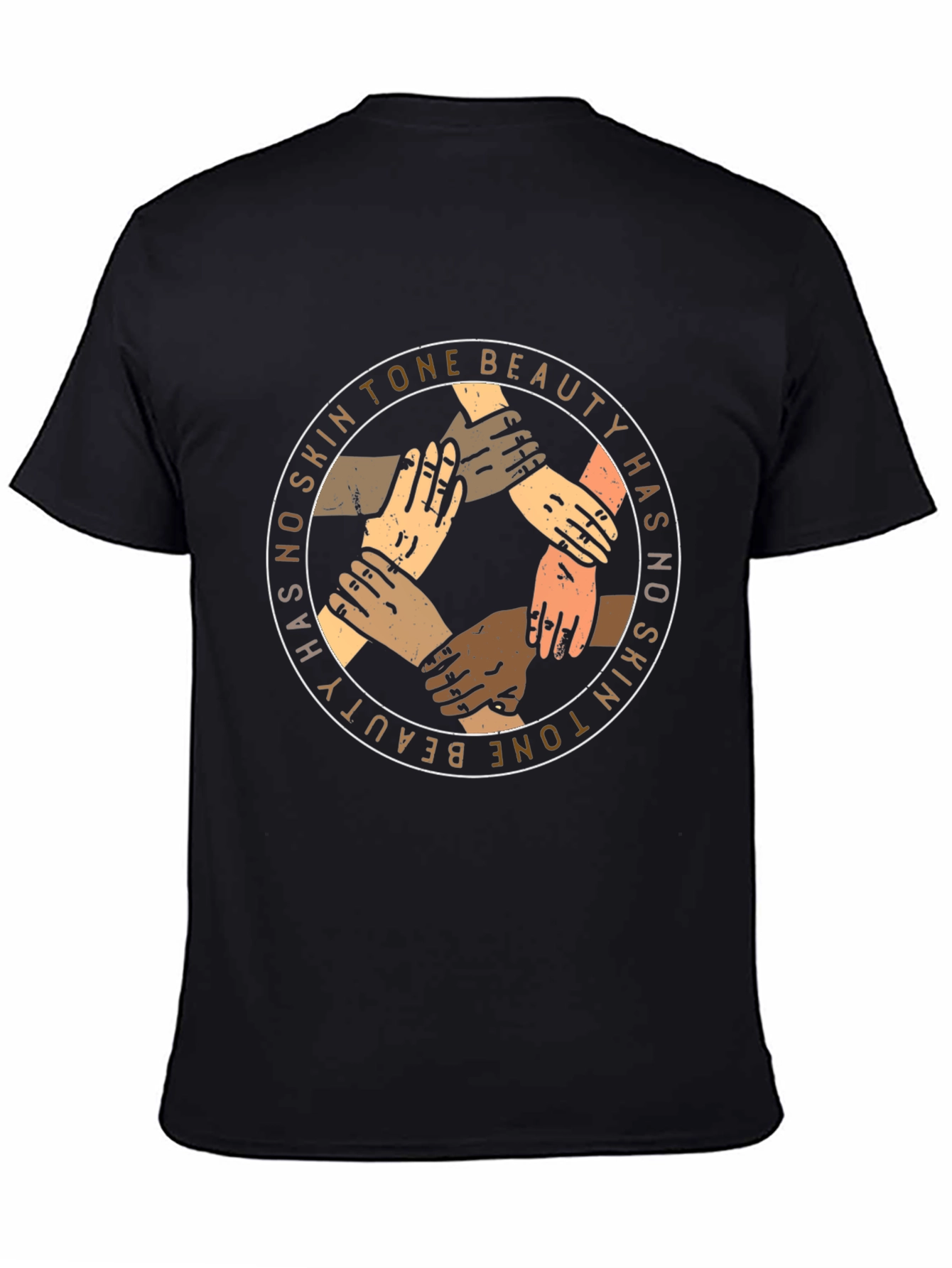 Black Unity T-Shirt: Beauty Has No Skin Tone - Unisex view 4