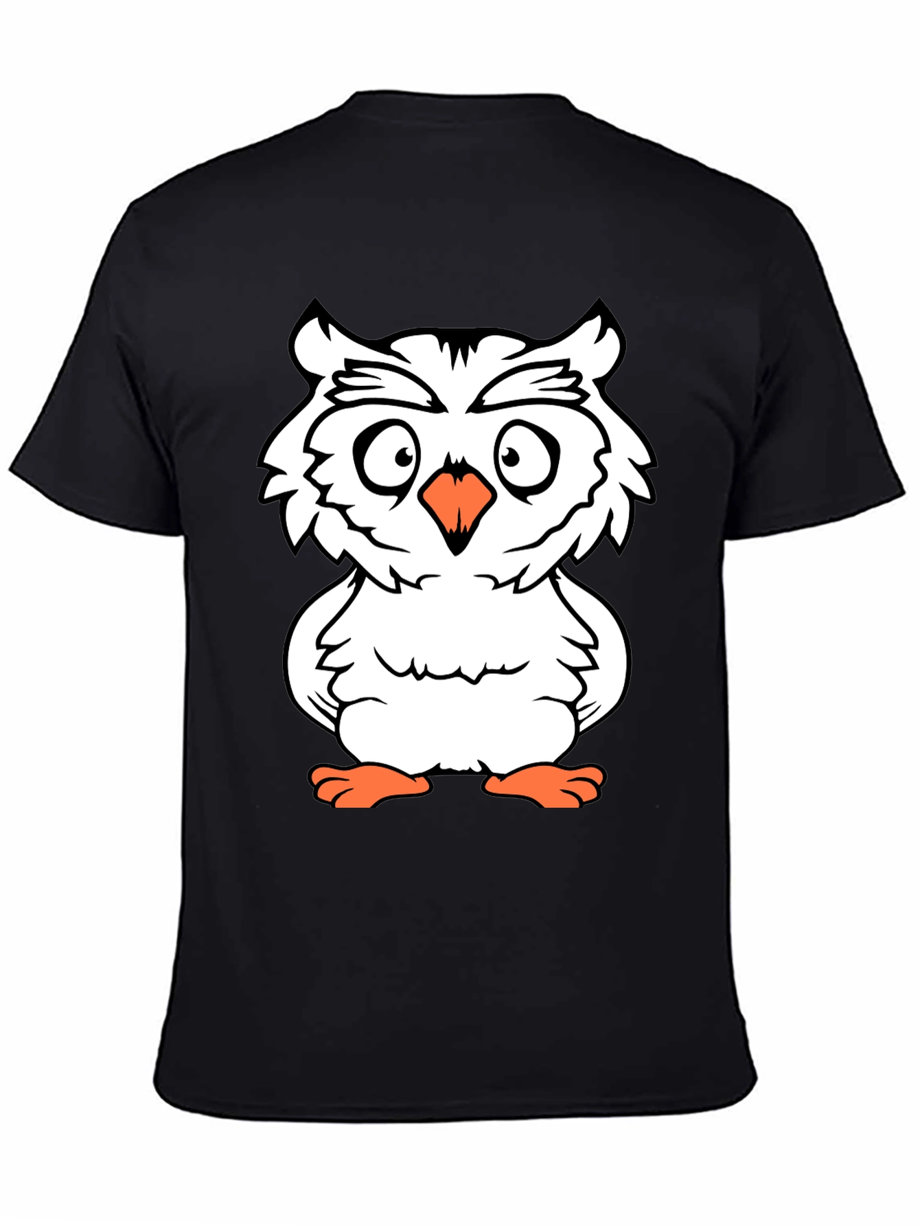Black Owl Graphic Tee - Black Cotton T-Shirt view 4