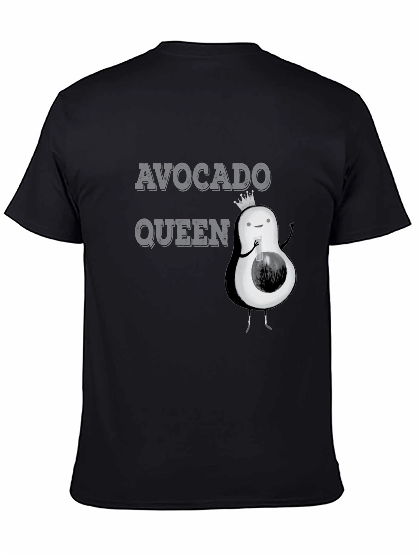 Black Avocado Queen Black Graphic T-Shirt view 4