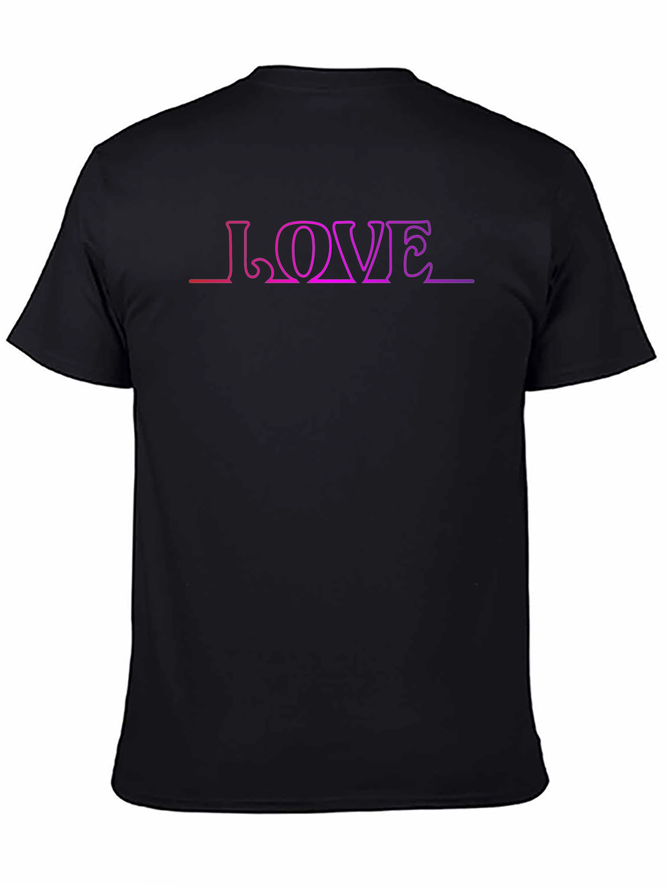 Black Love Gradient Graphic Tee - Stylish Black T-Shirt view 4