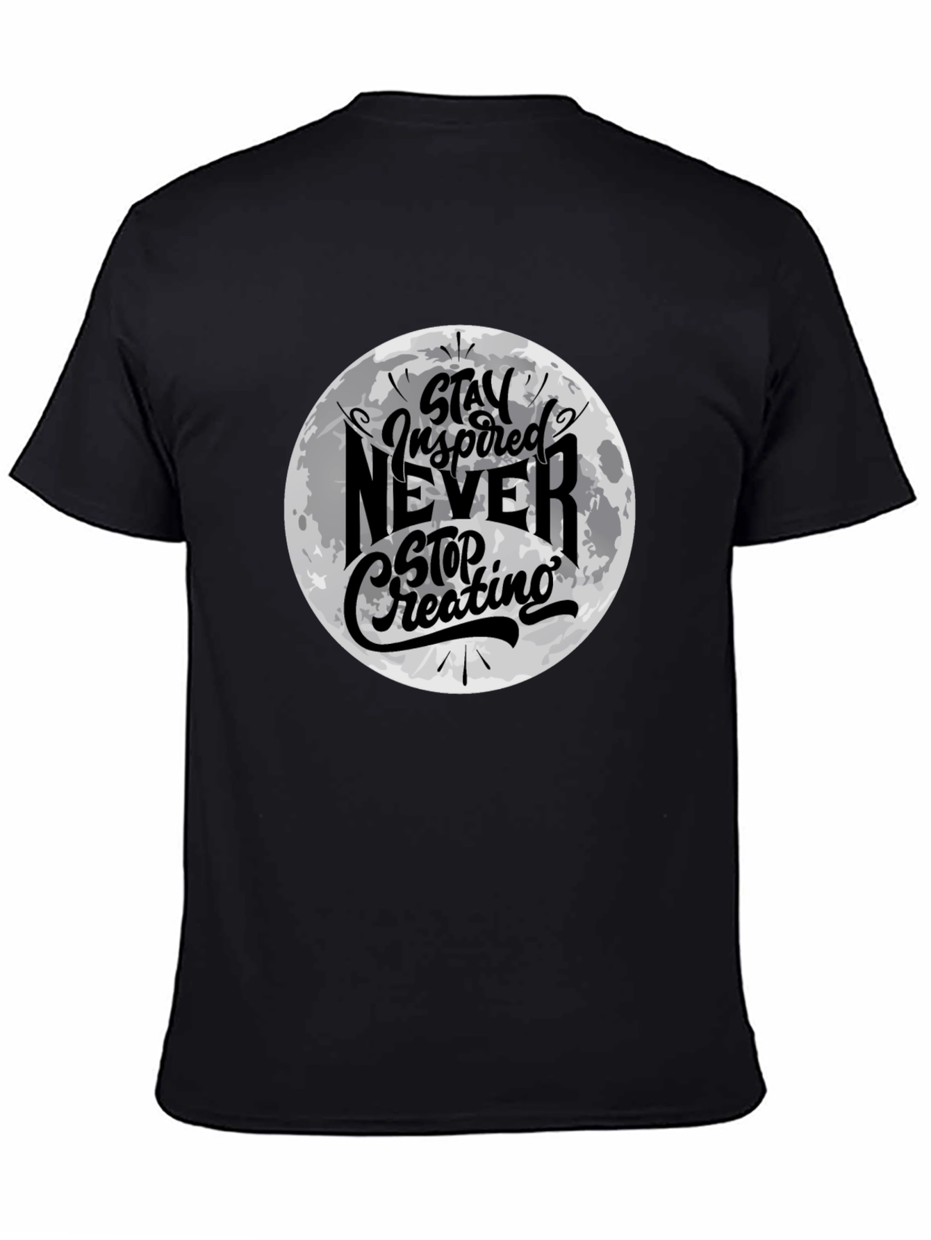 Black Stay Inspired Graphic Black T-Shirt view 4