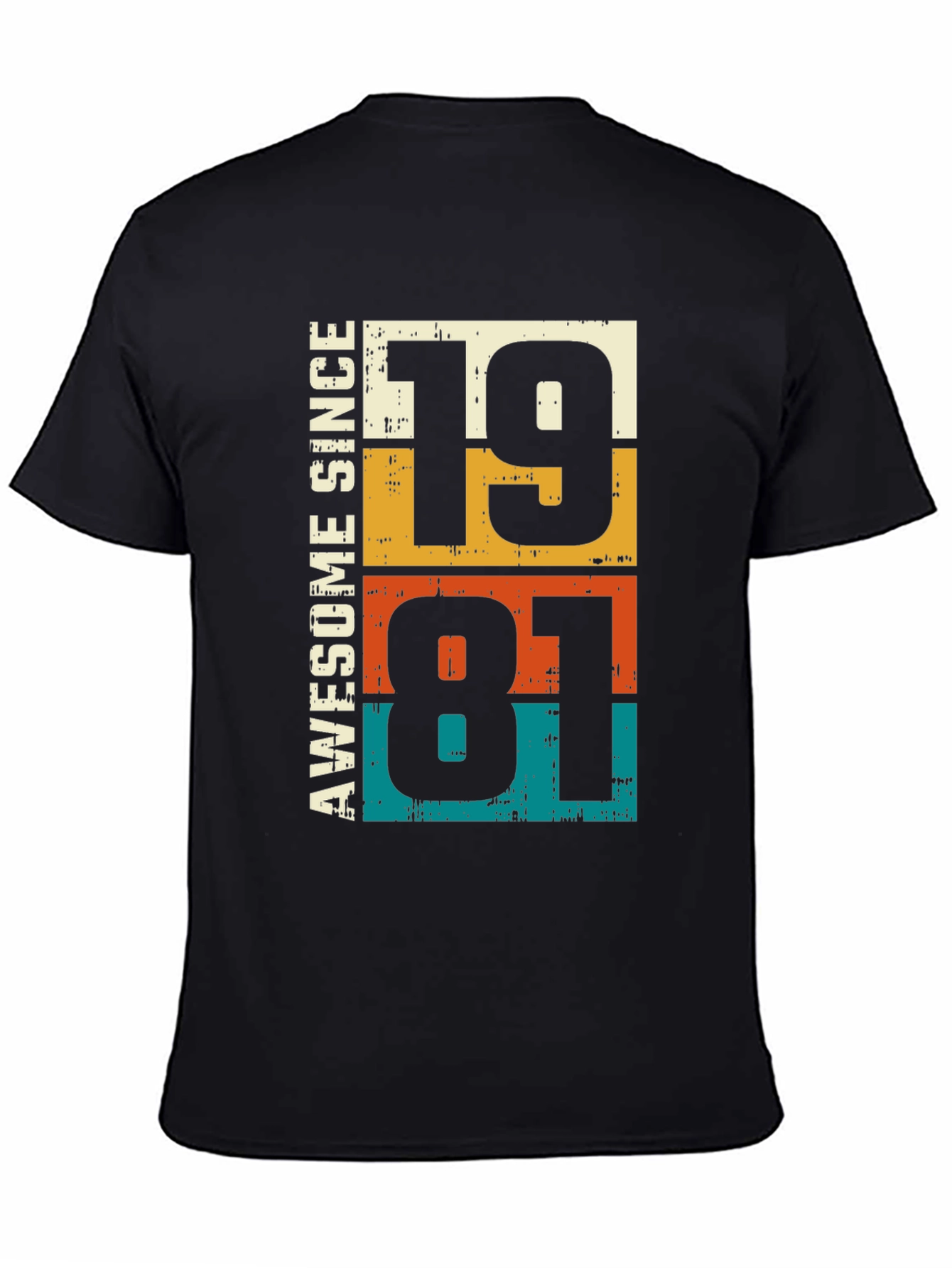 Black Awesome Since 1981 Graphic T-Shirt - Retro Birthday Tee view 4