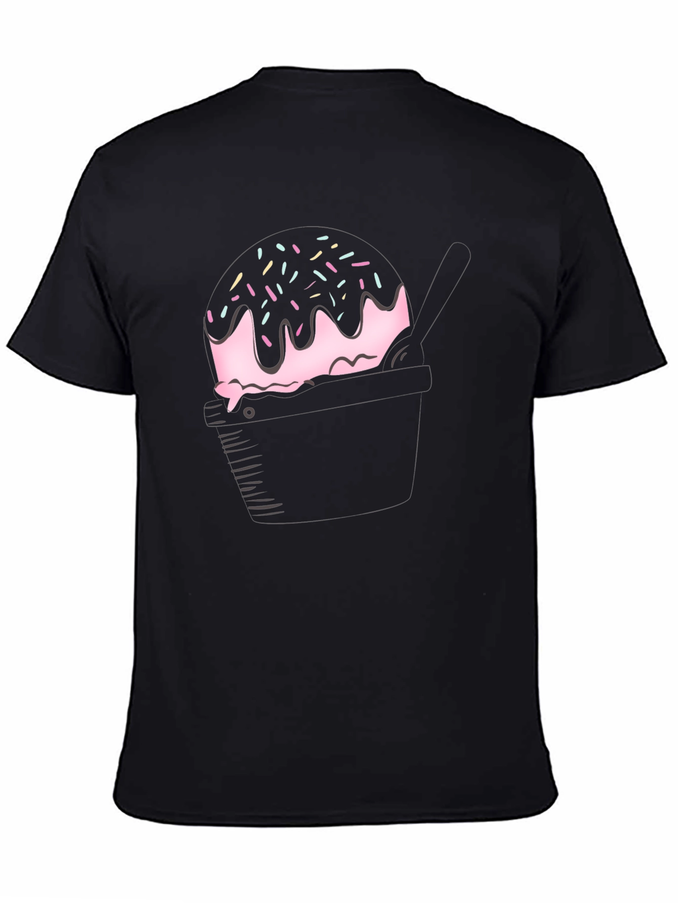 Black Cupcake Graphic Tee - Black Cotton T-Shirt view 4
