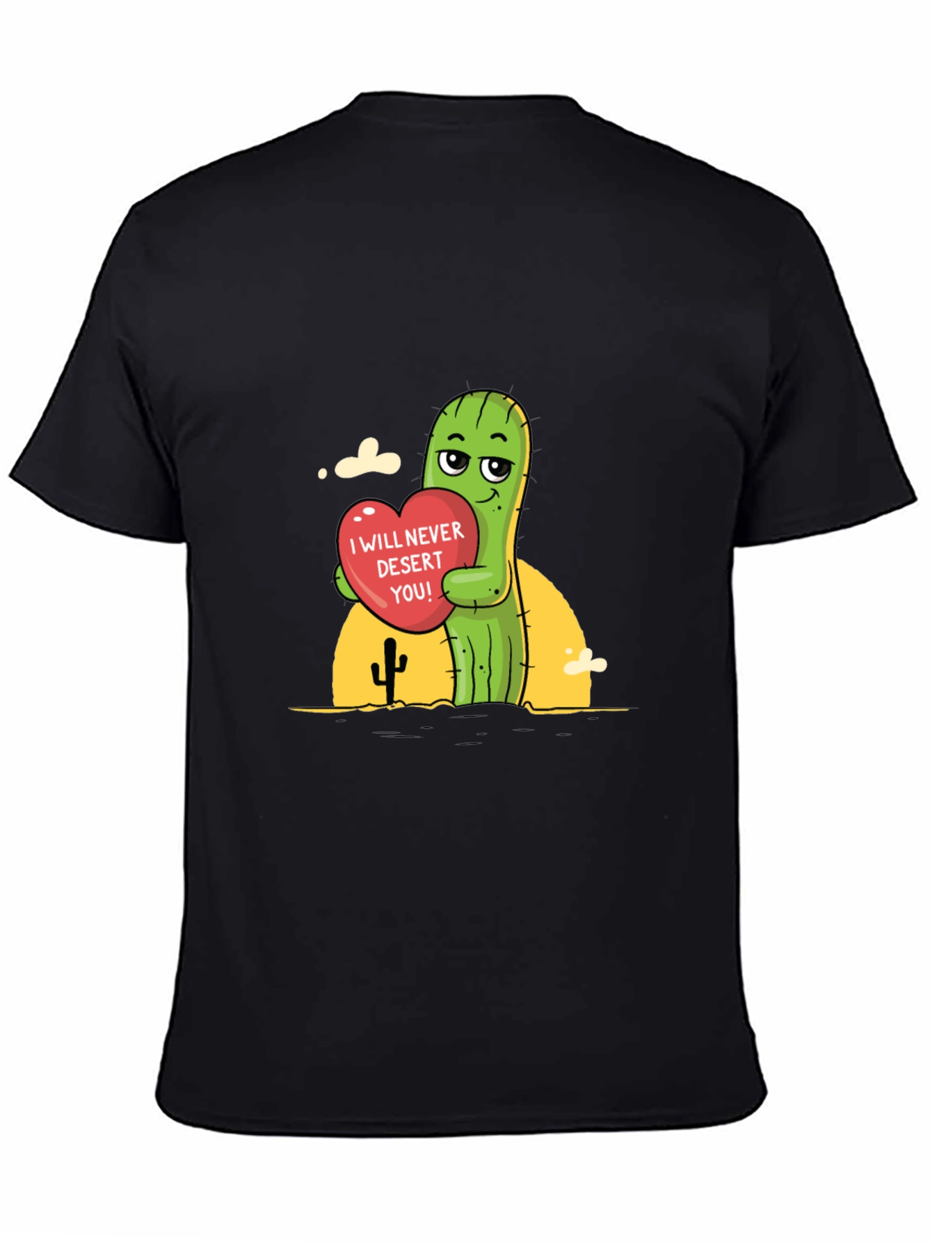 Black Cactus Love T-Shirt - 'I Will Never Desert You!' view 4