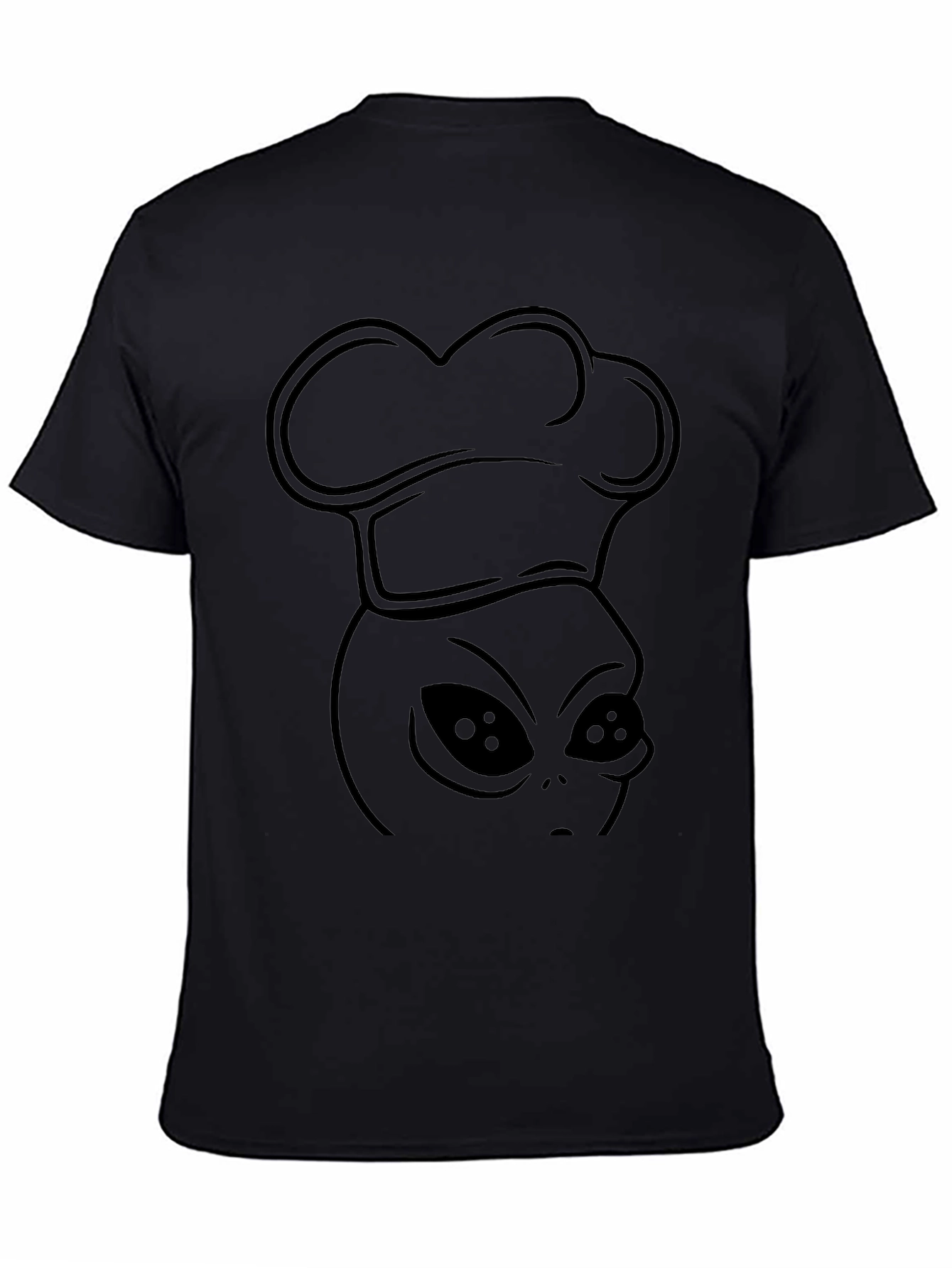 Black Alien Chef T-Shirt - Black Graphic Tee view 4