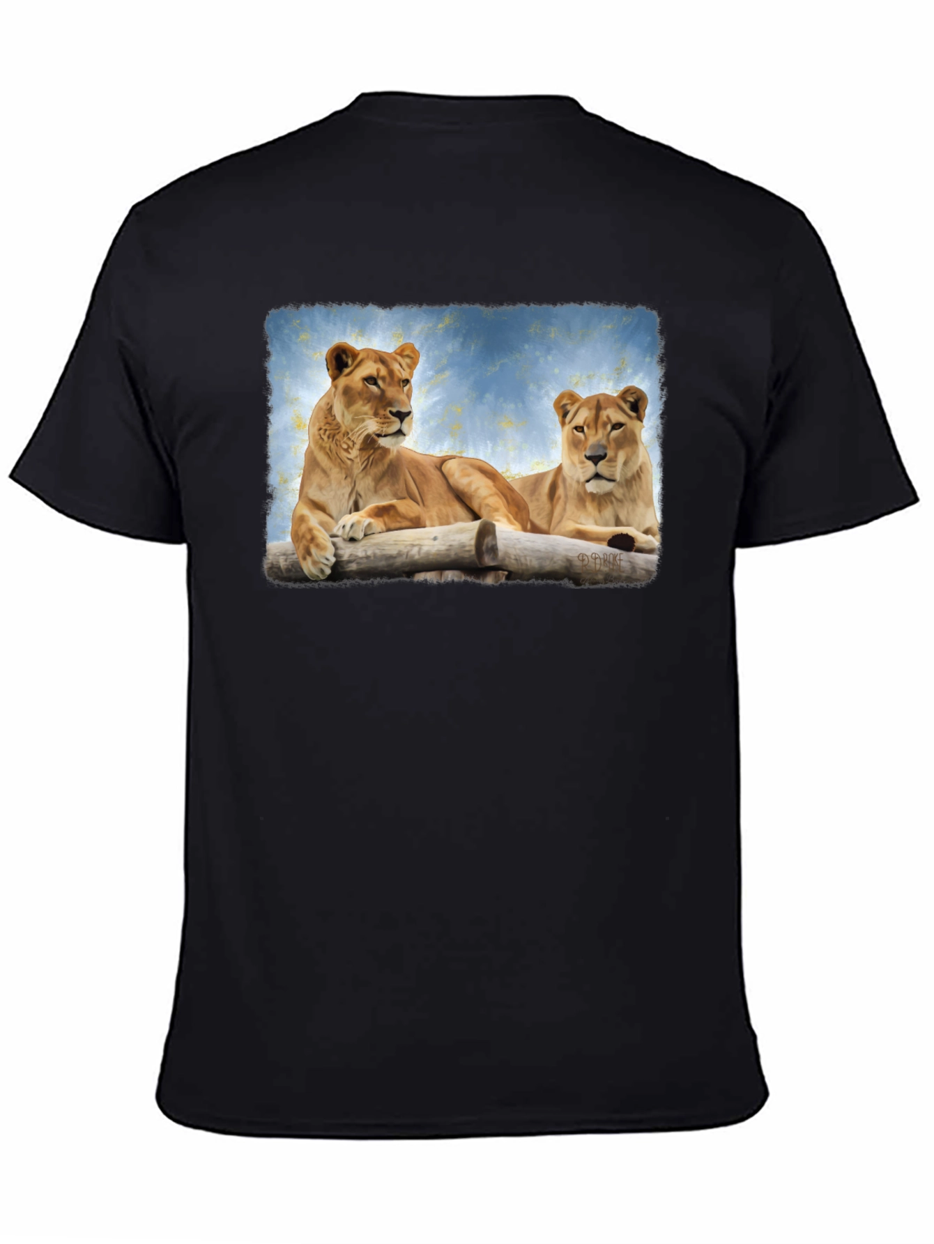 Black Lioness Graphic Print Black T-Shirt view 4