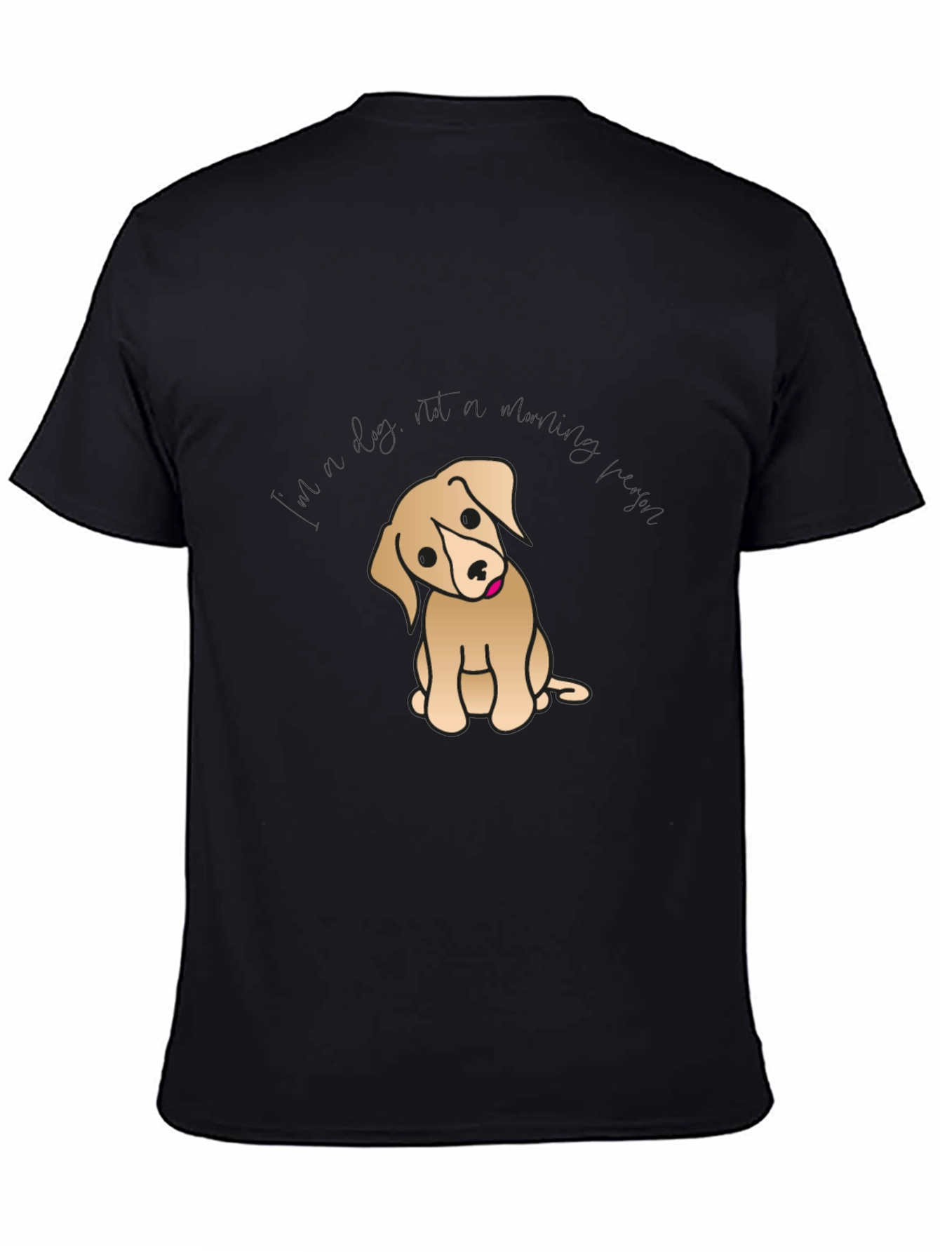 Black Cute Puppy Graphic T-Shirt - Black Cotton Tee view 4