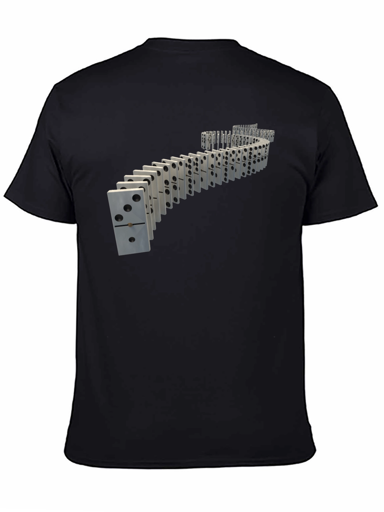 Black Domino Effect Graphic Tee - Unique Design view 4