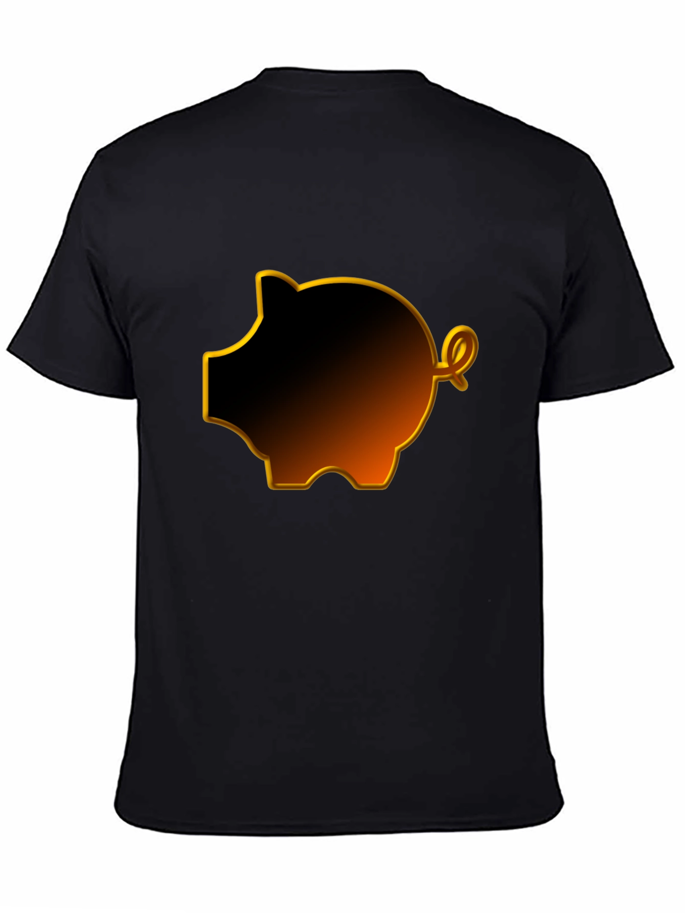 Black Black Piggy Bank Graphic Tee view 4