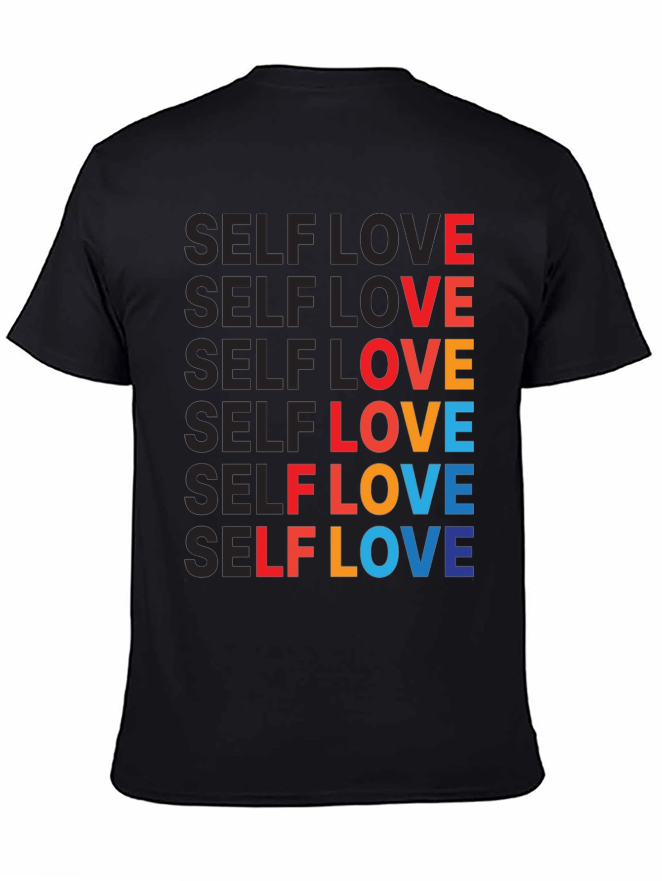 Black Self Love Graphic Tee - Bold & Colorful view 4