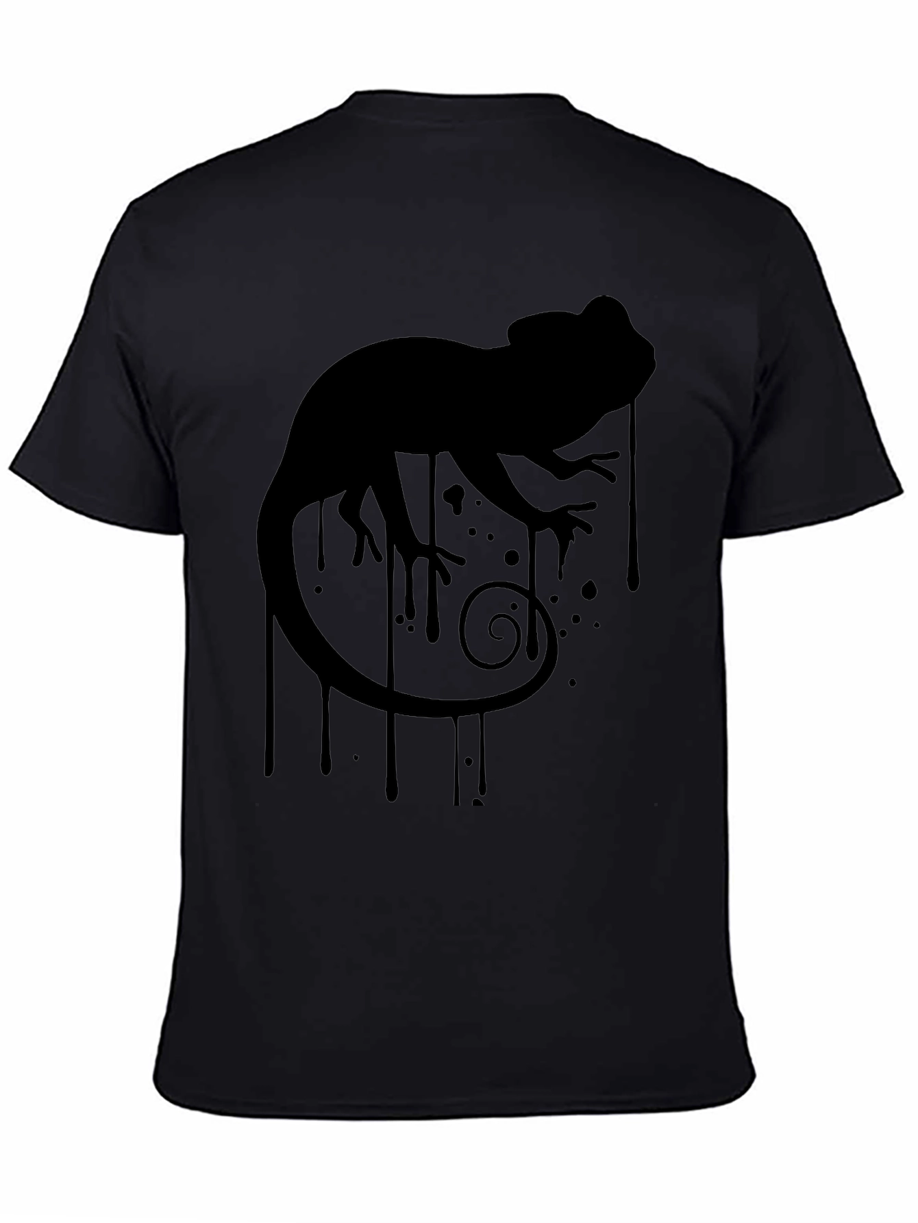 Black Chameleon Silhouette Graphic Tee - Black view 4