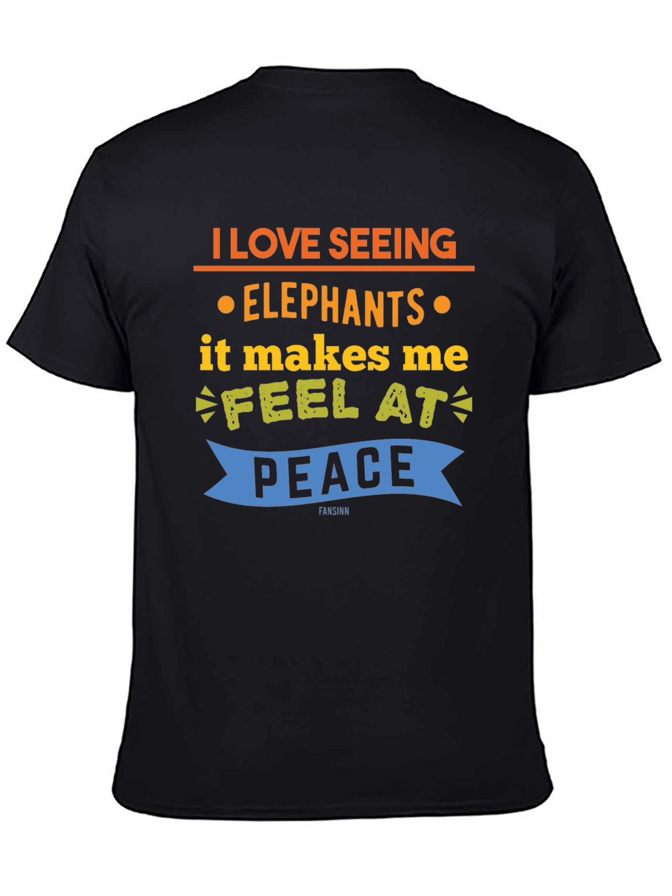 Black Elephant Lover T-Shirt - Feel at Peace Tee view 4