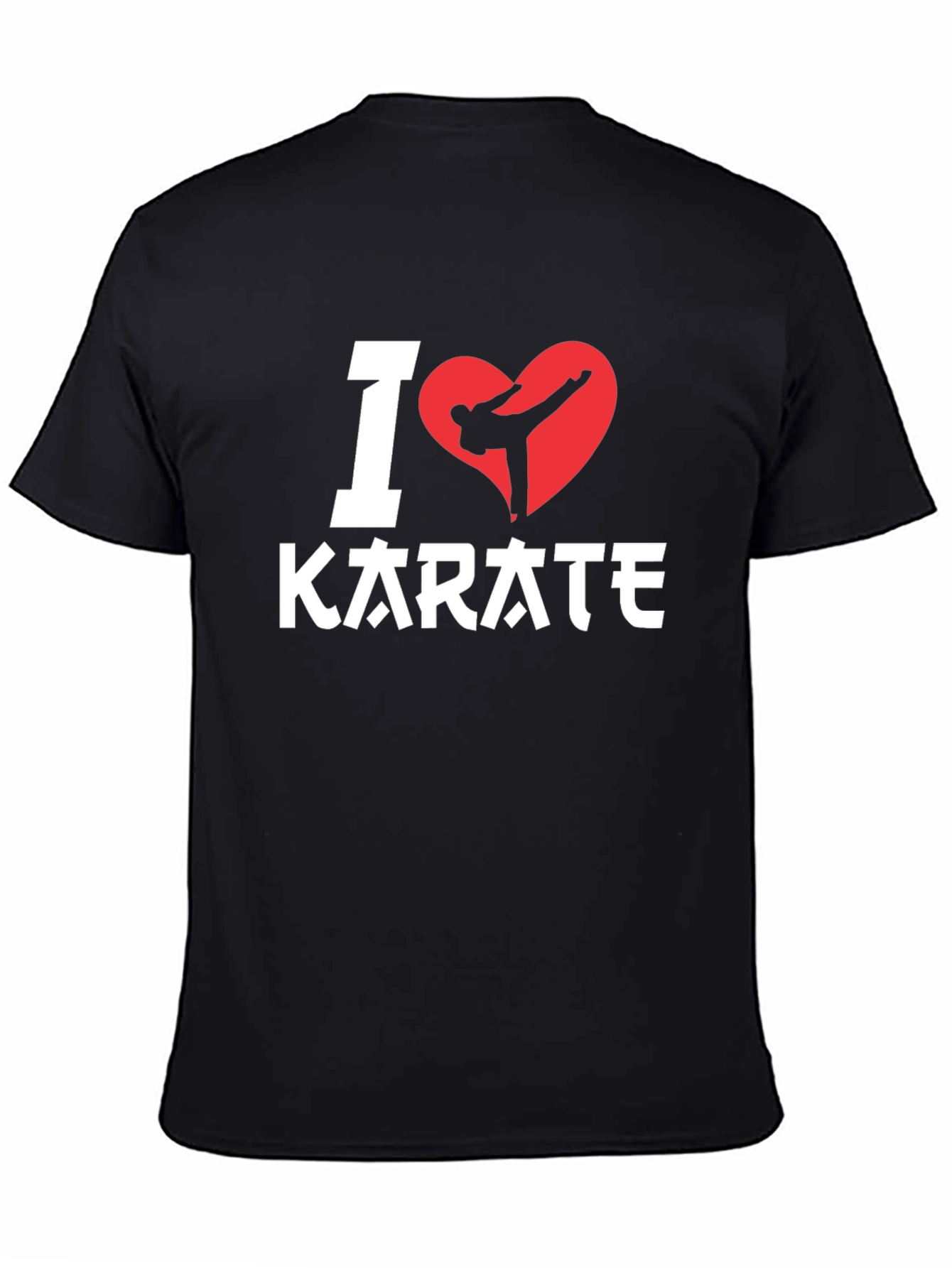 Black I Love Karate T-Shirt - Black, Martial Arts Graphic Tee view 4