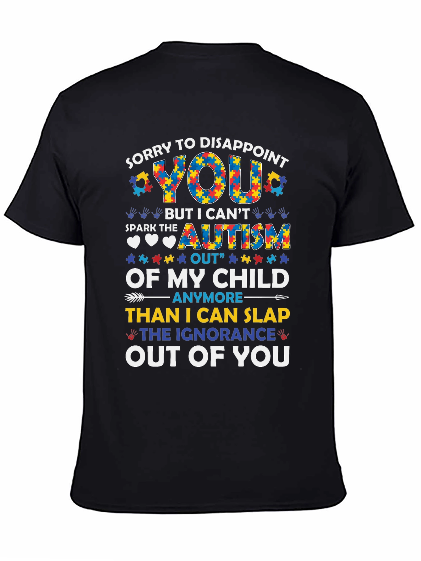 Black Autism Awareness Graphic T-Shirt view 4