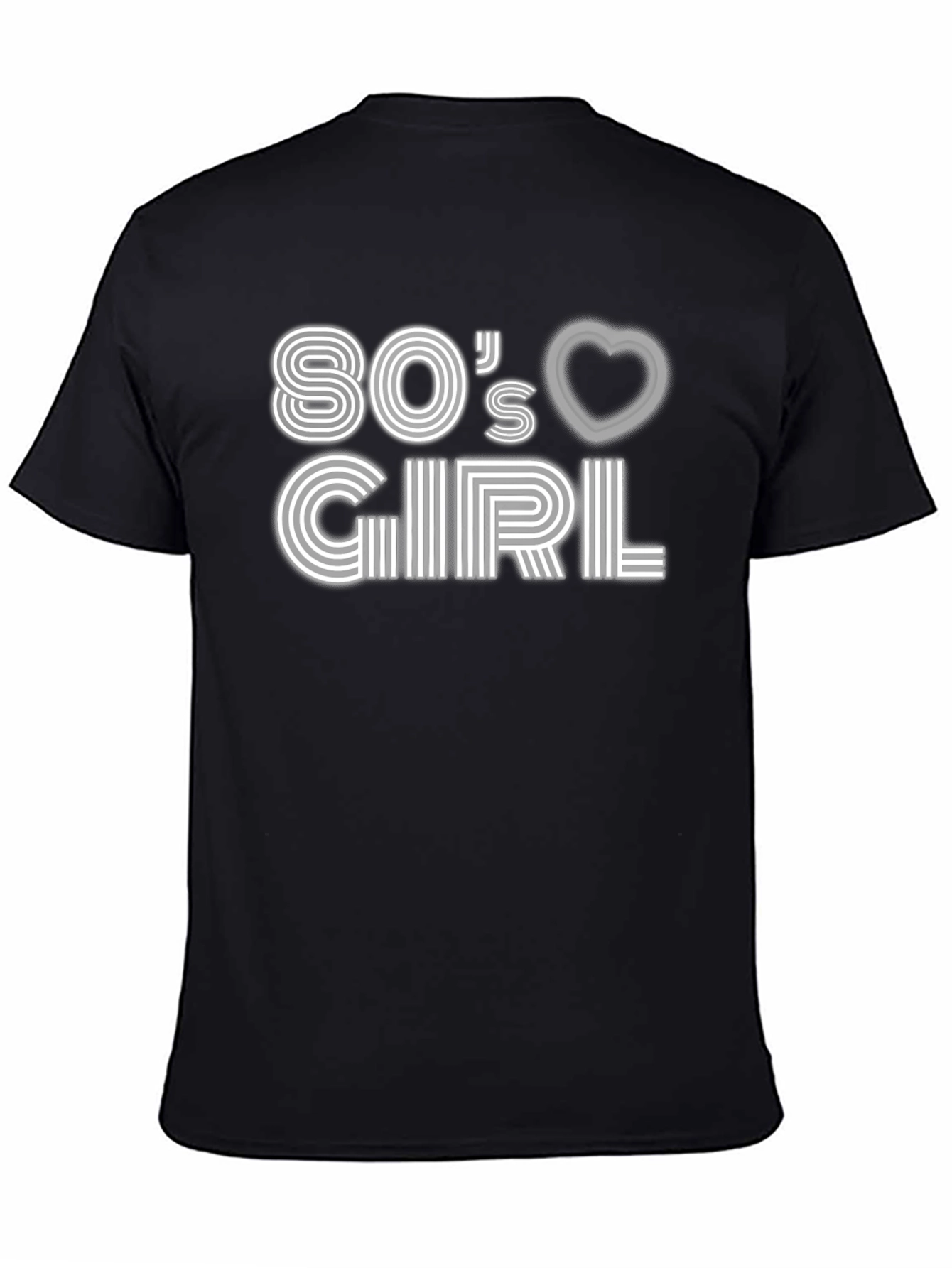 Black 80's Girl Graphic Tee - Retro Style view 4