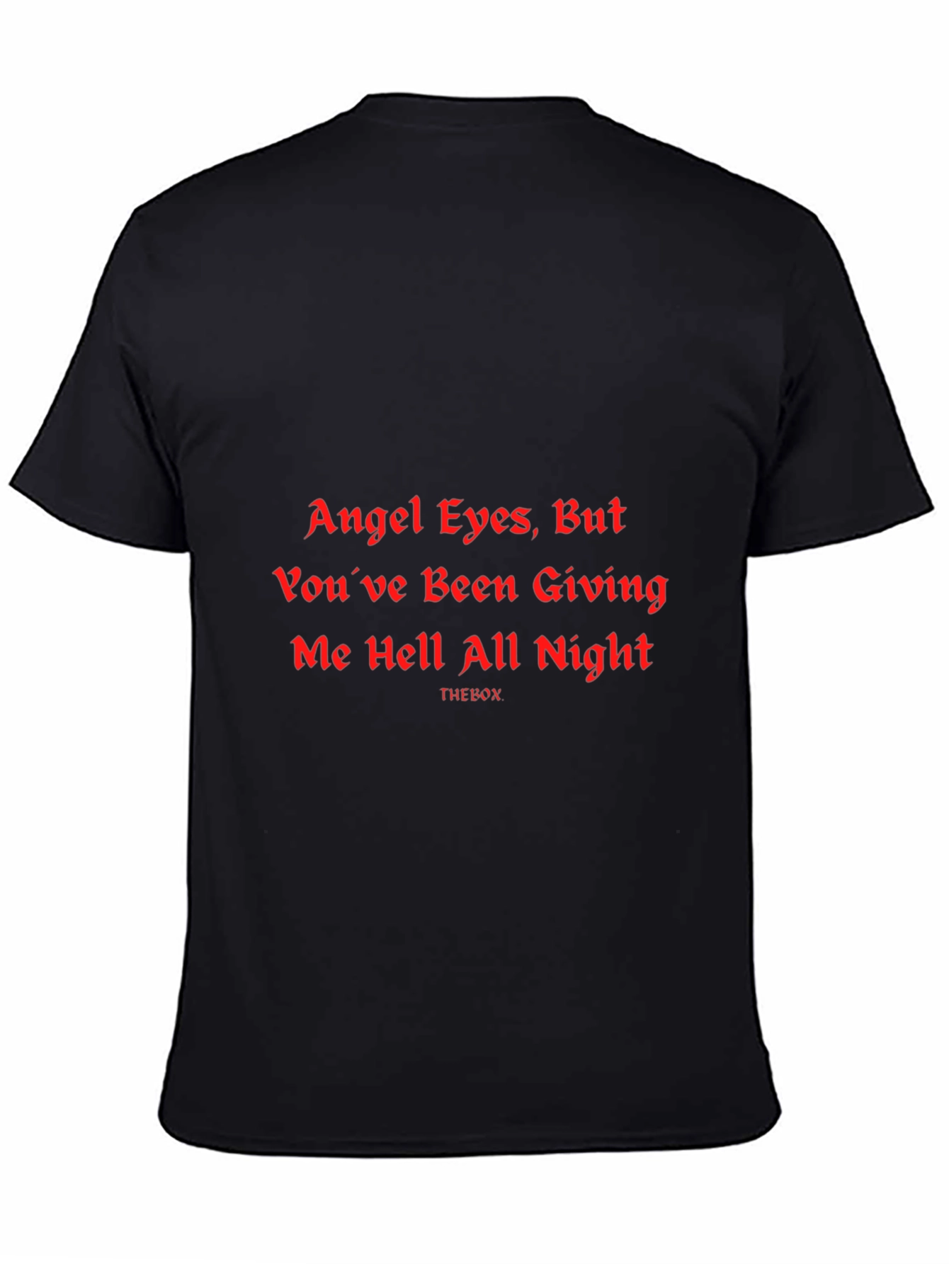 Black Angel Eyes Graphic Print Black T-Shirt view 4