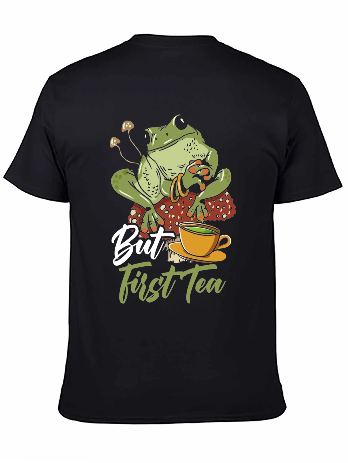 Black Frog Tea T-Shirt - But First Tea view 4