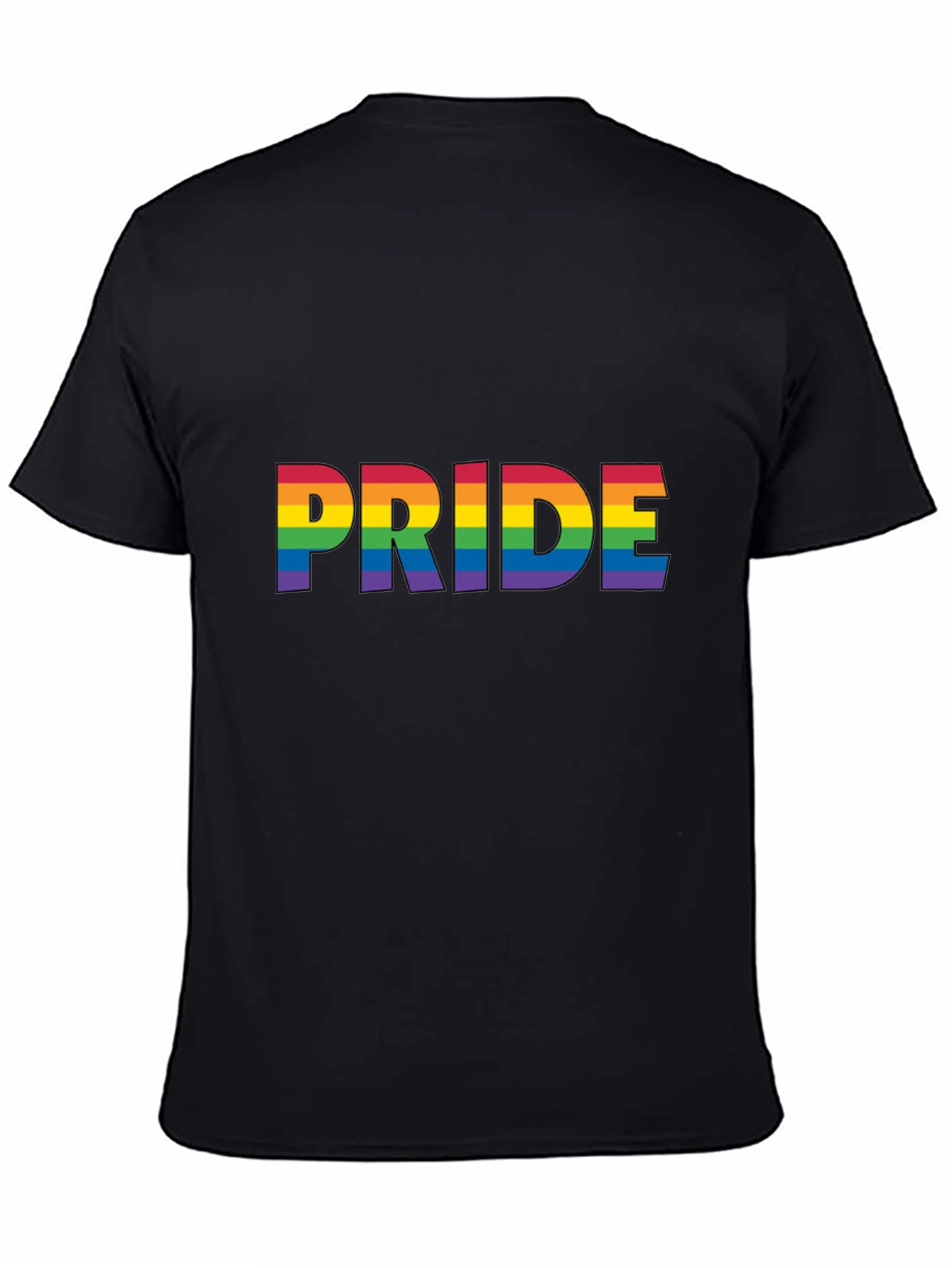 Pride Rainbow Graphic Tee - Black Cotton Comfort - 4