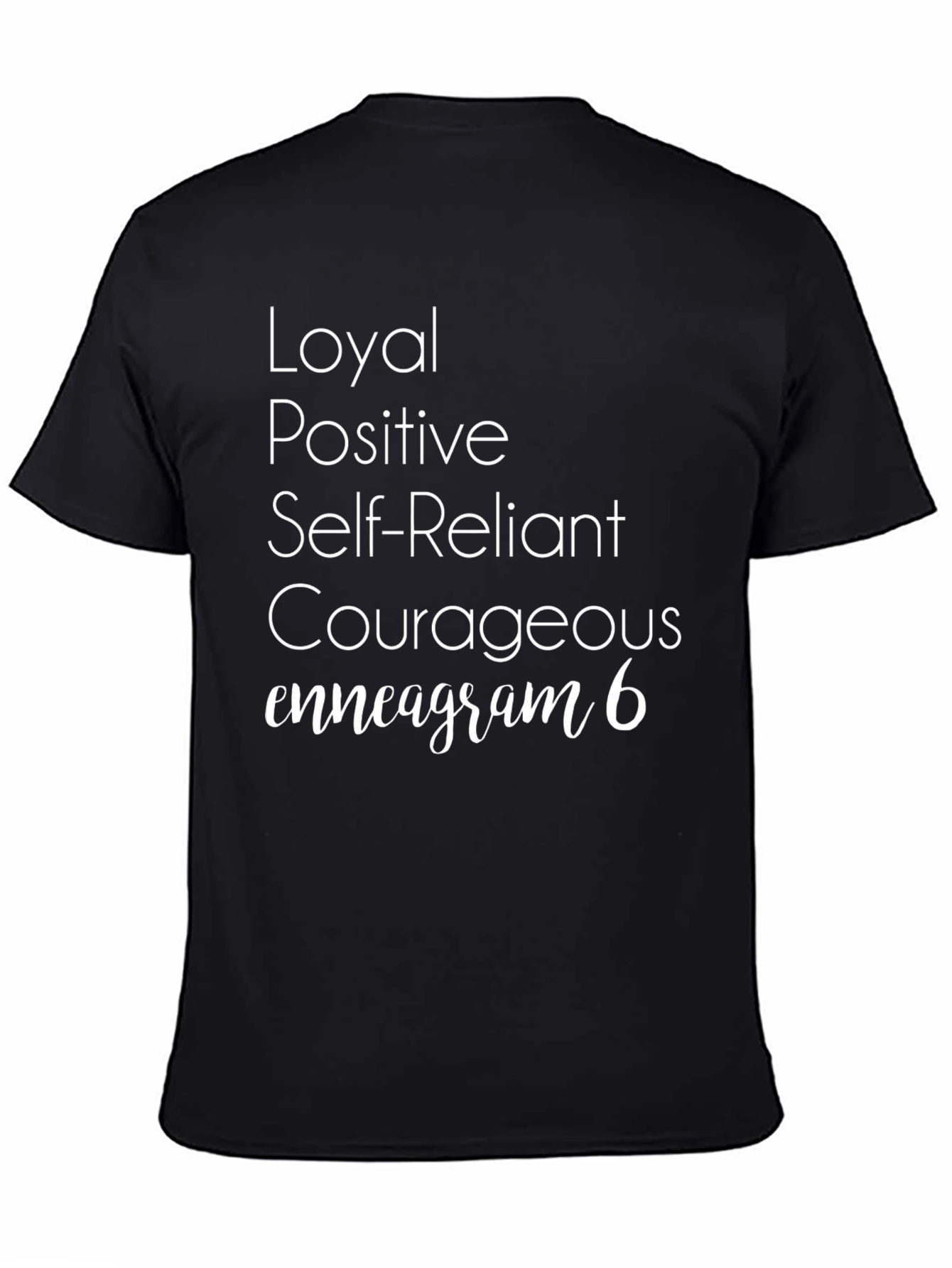 Black Enneagram 6 T-Shirt Loyal Positive Self-Reliant view 4