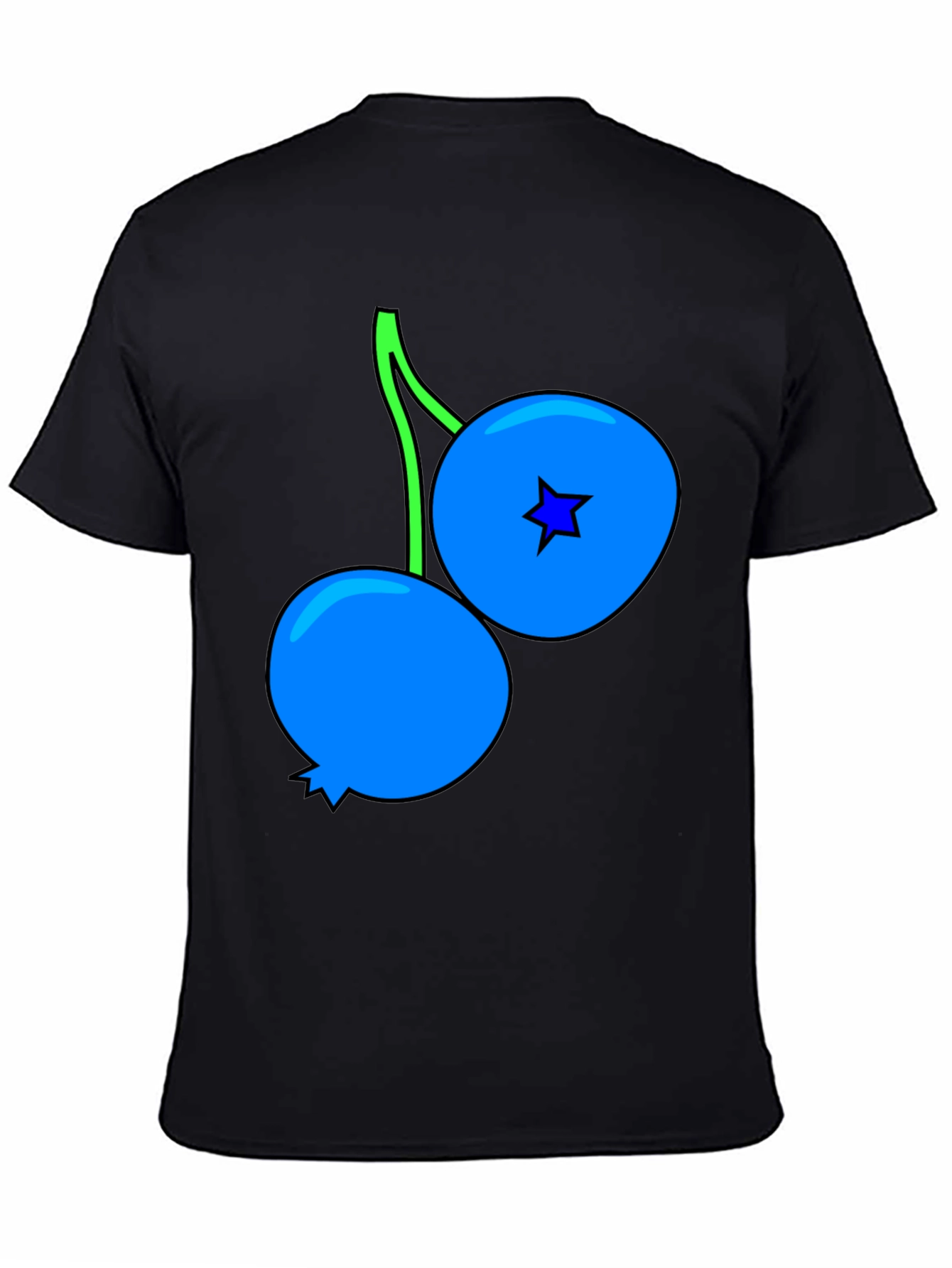 Black Blueberry Graphic Black T-Shirt view 4