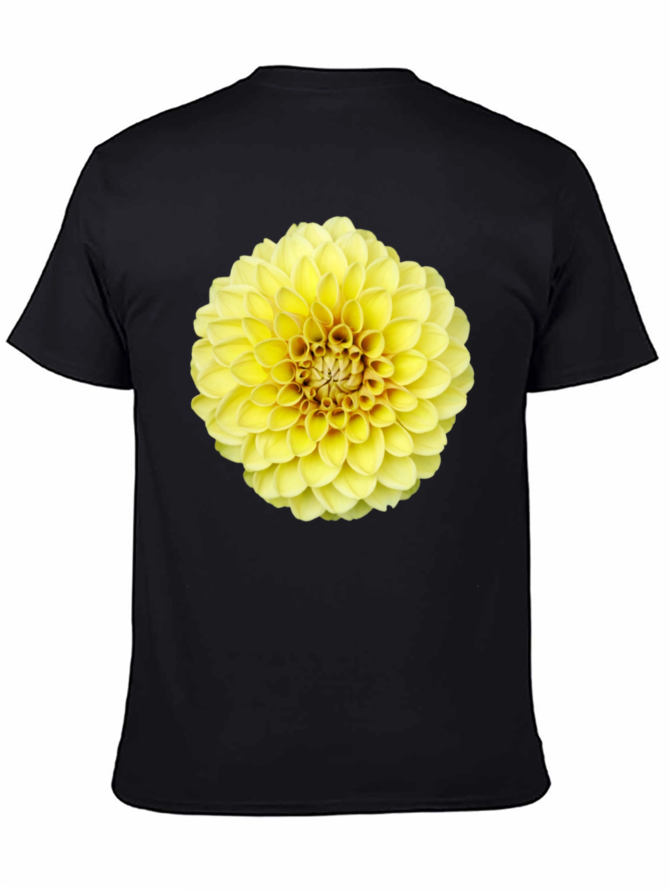 Black Floral Dahlia Graphic Tee - Sunny Yellow Bloom view 4