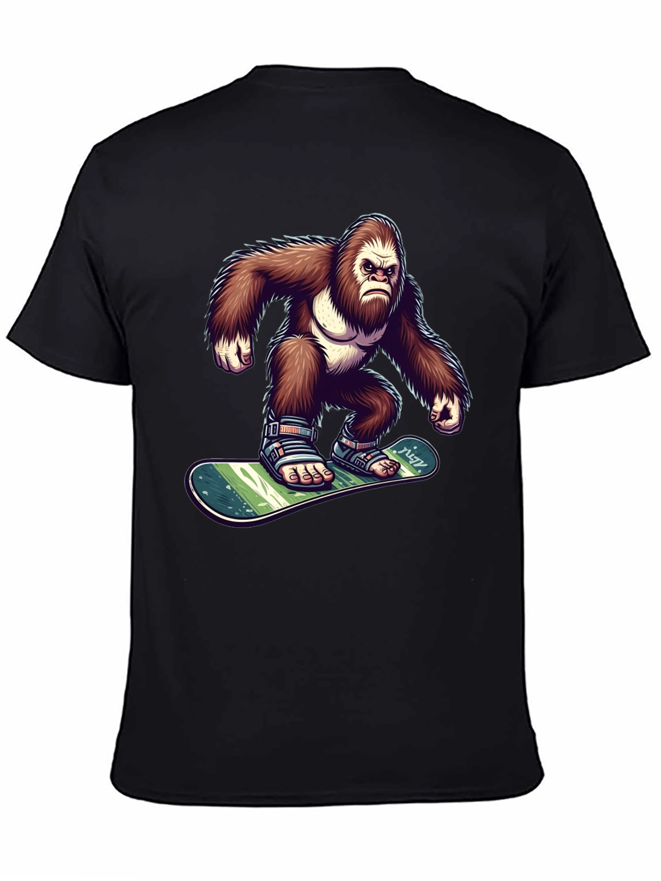 Black Gorilla Snowboarder Graphic Tee view 4