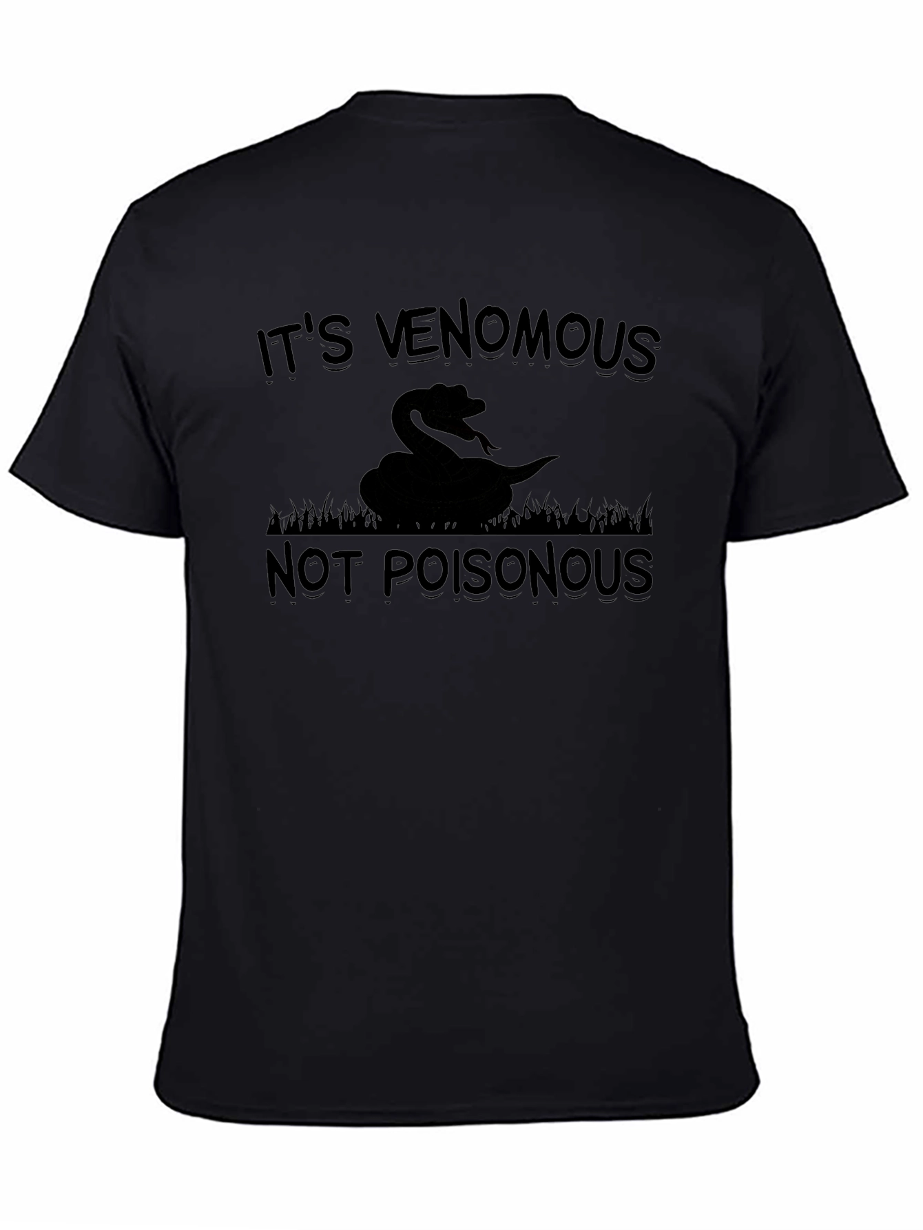 Black Venomous Snake Graphic Tee - Funny Nature T-Shirt view 4