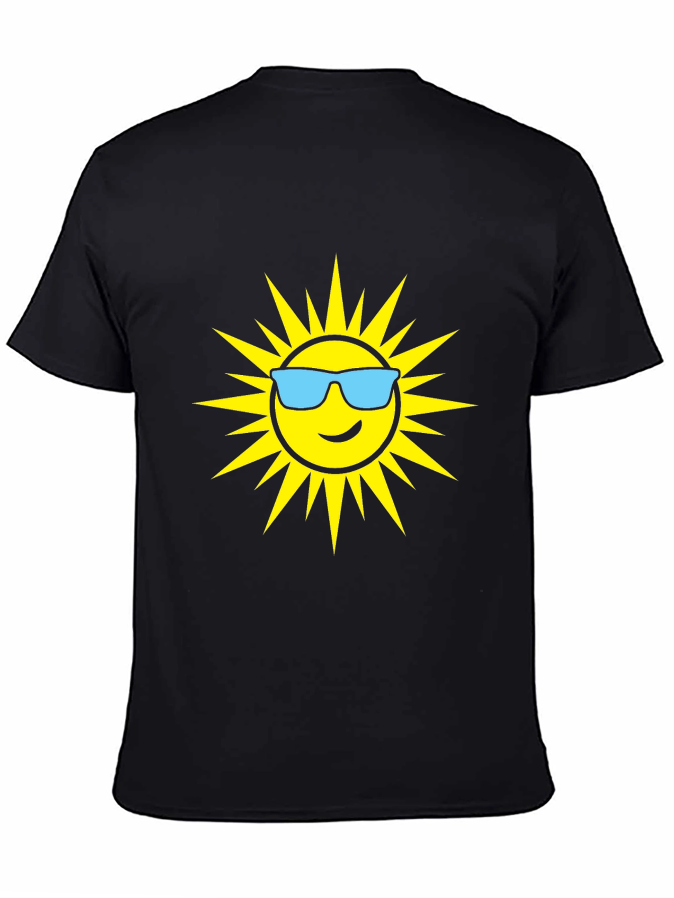 Black Cool Sun Graphic T-Shirt - Black Cotton Tee view 4