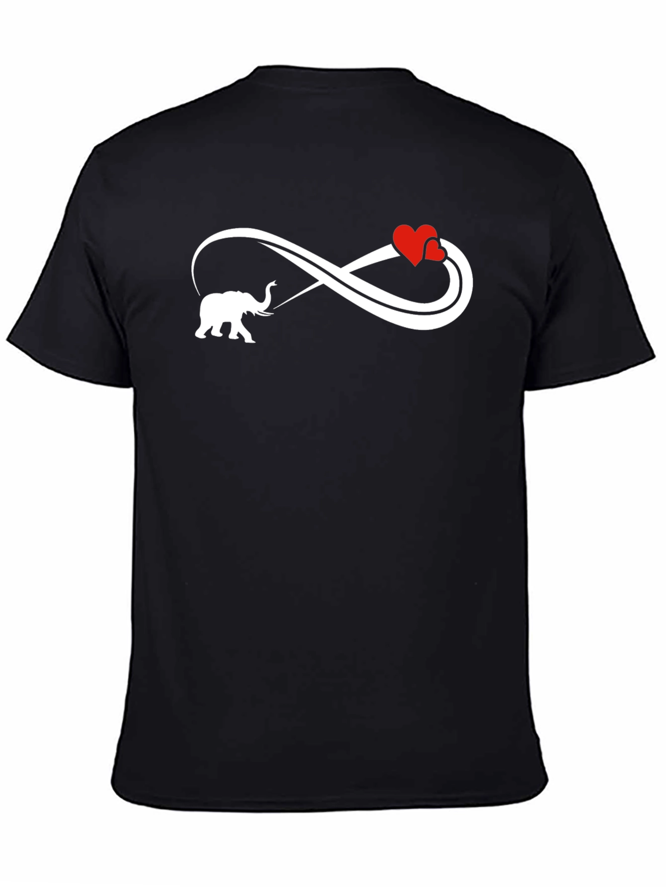 Black Elephant Love Infinity Black T-Shirt view 4
