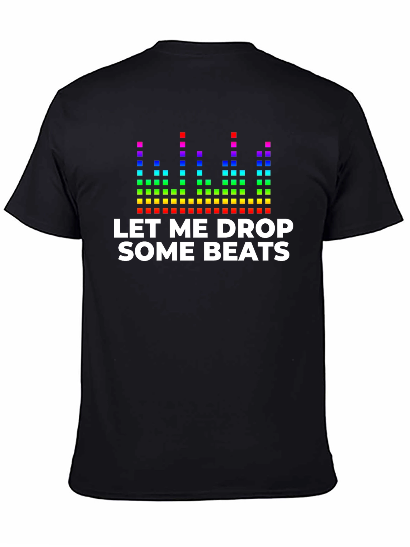 Black Let Me Drop Some Beats T-Shirt - DJ Music Tee view 4
