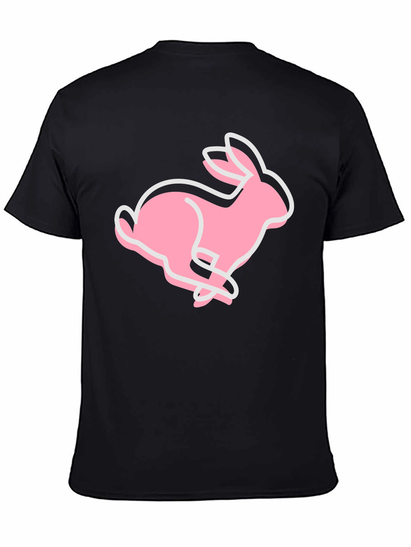 Black Pink Bunny Graphic Tee - Soft Cotton Blend view 4