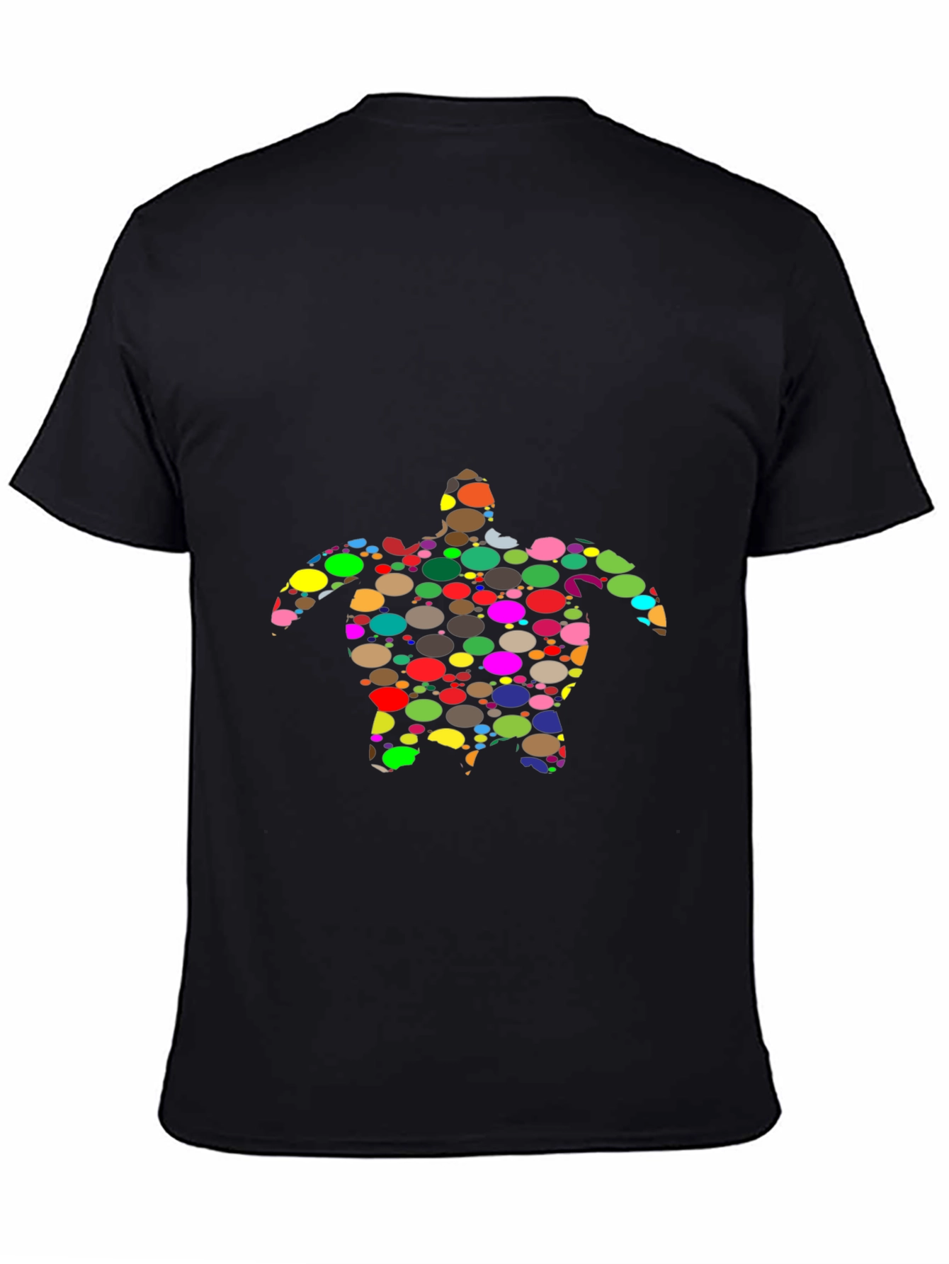 Black Funky Turtle Graphic Tee - Black Casual T-Shirt view 4